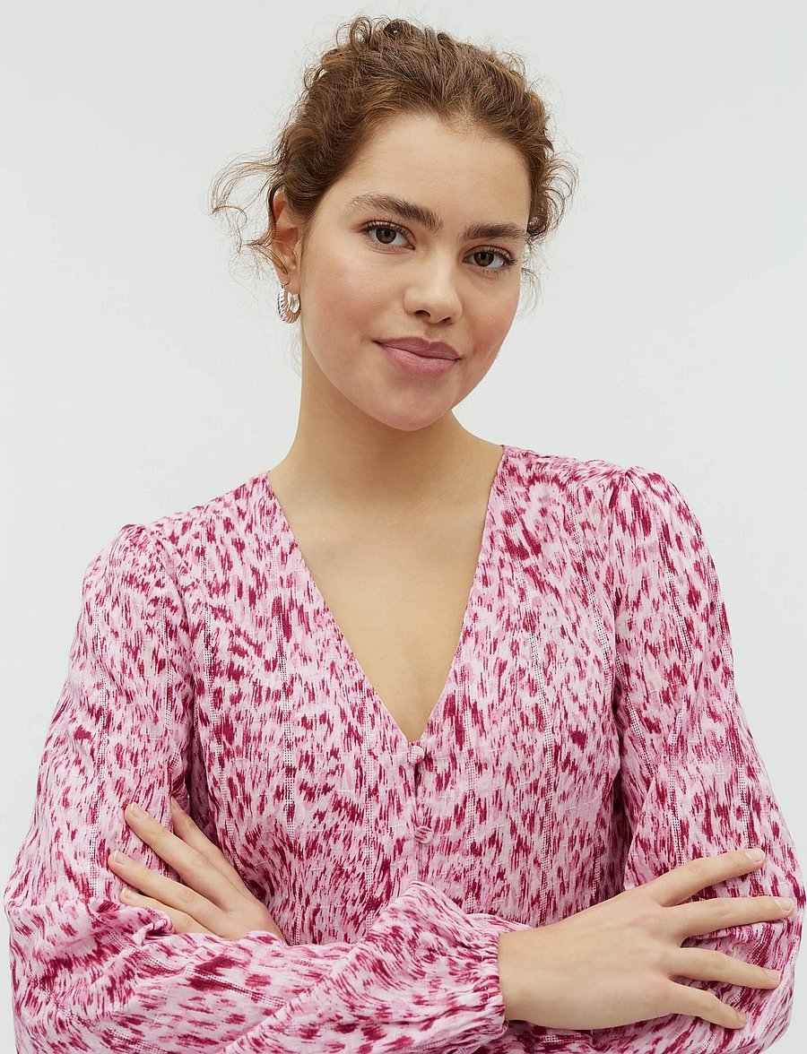 MBYM - Shinya LS-M - kurze kleider - lynx print pink - 3