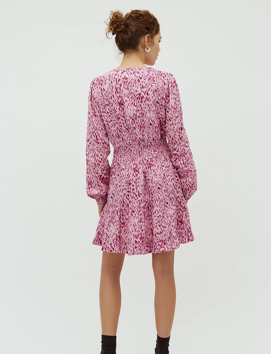 MBYM - Shinya LS-M - kurze kleider - lynx print pink - 4
