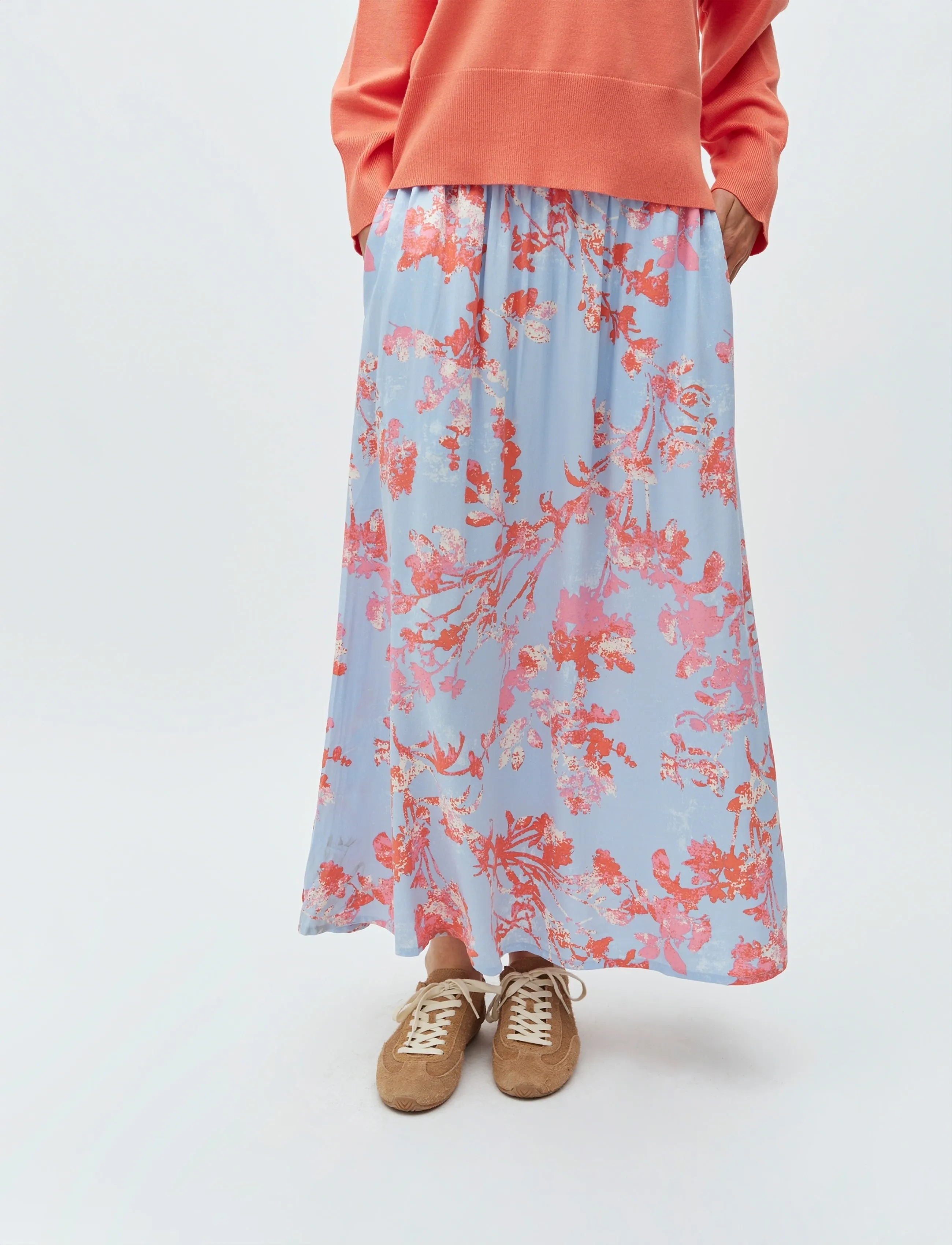 mbyM Aveline-M - Maxi skirts - MULTI KANNA PRINT / blue