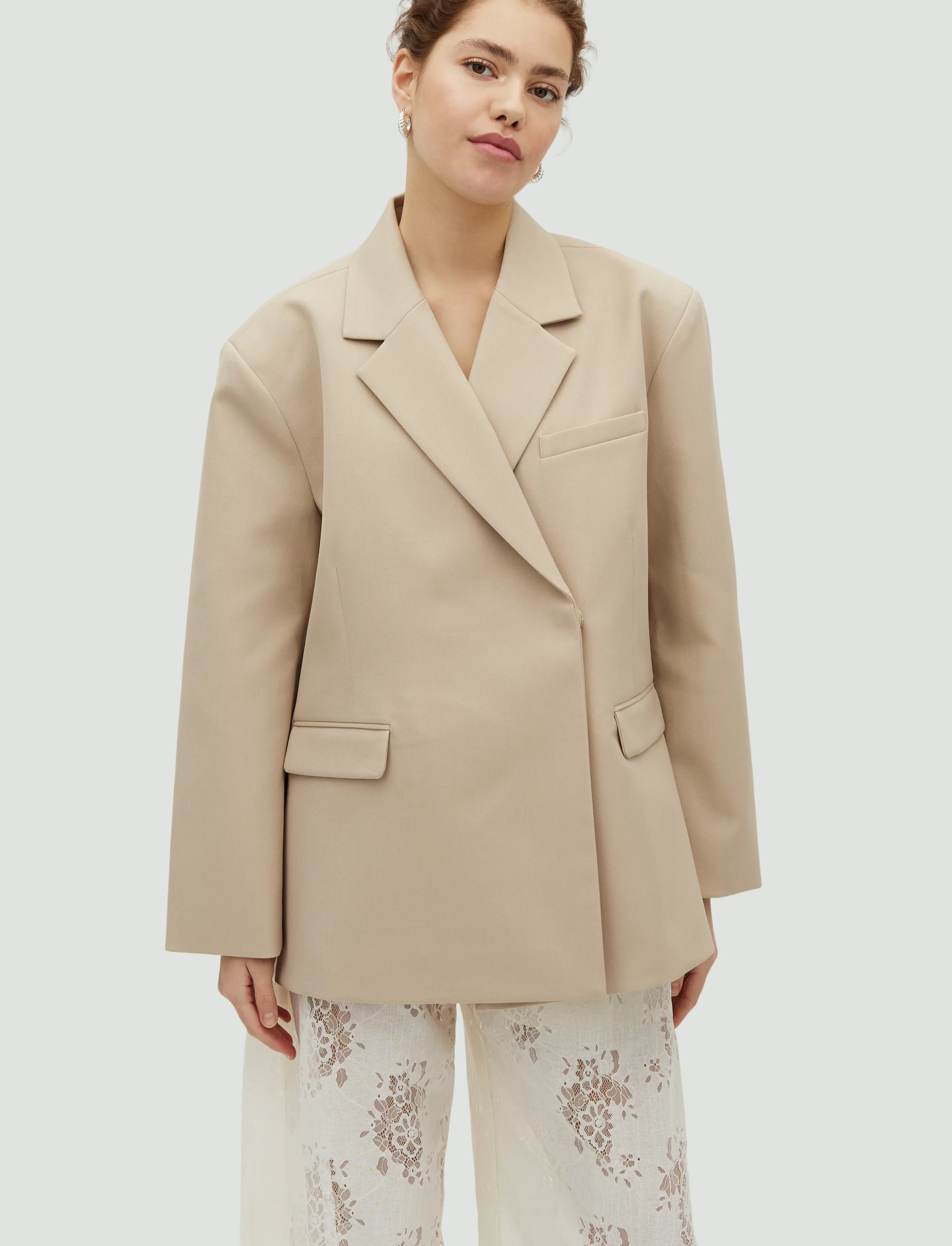 MBYM - Amariella-M - einreihige blazer - light sand melange - 3