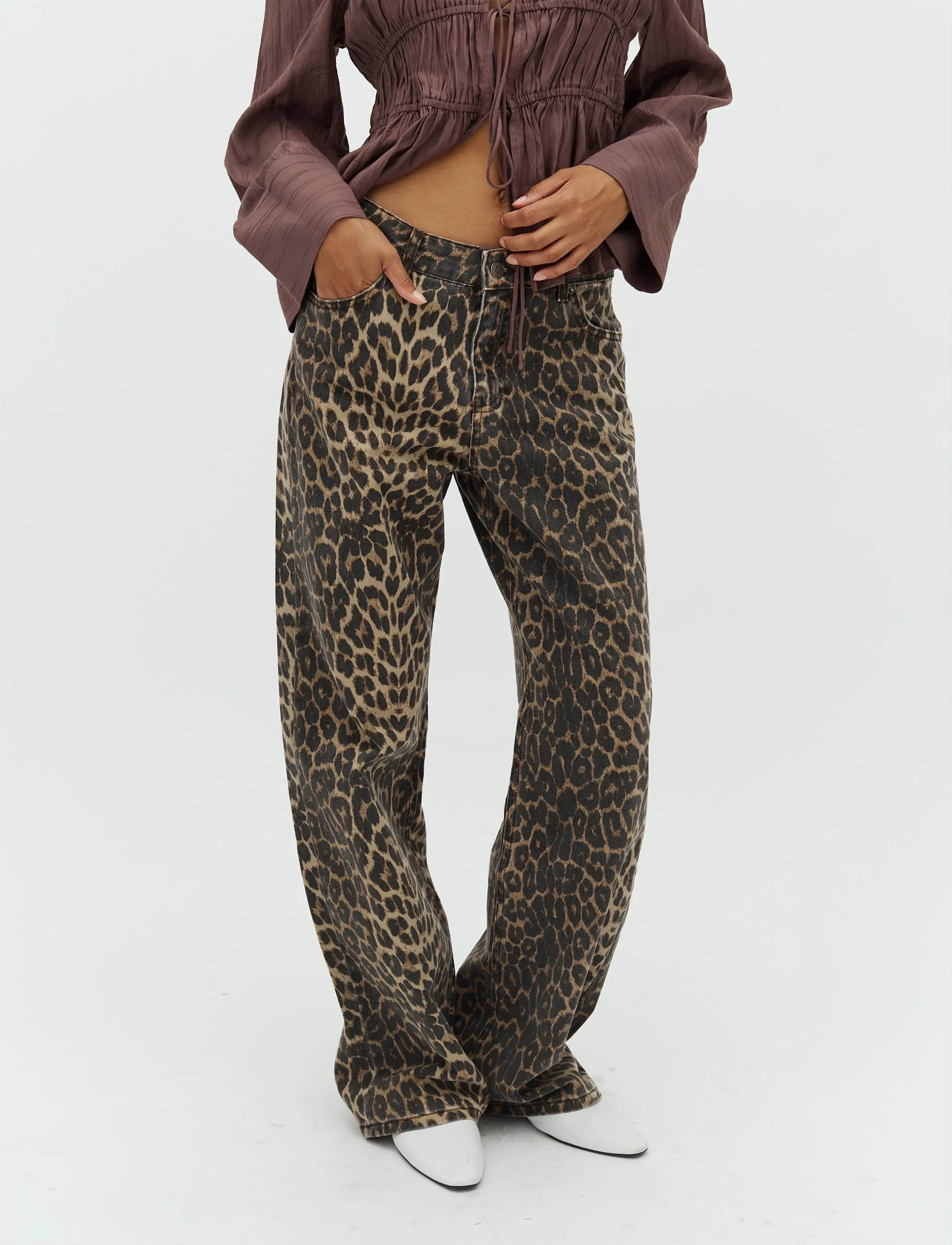mbyM - Cadian-M - wide leg jeans - leopard mist - 3