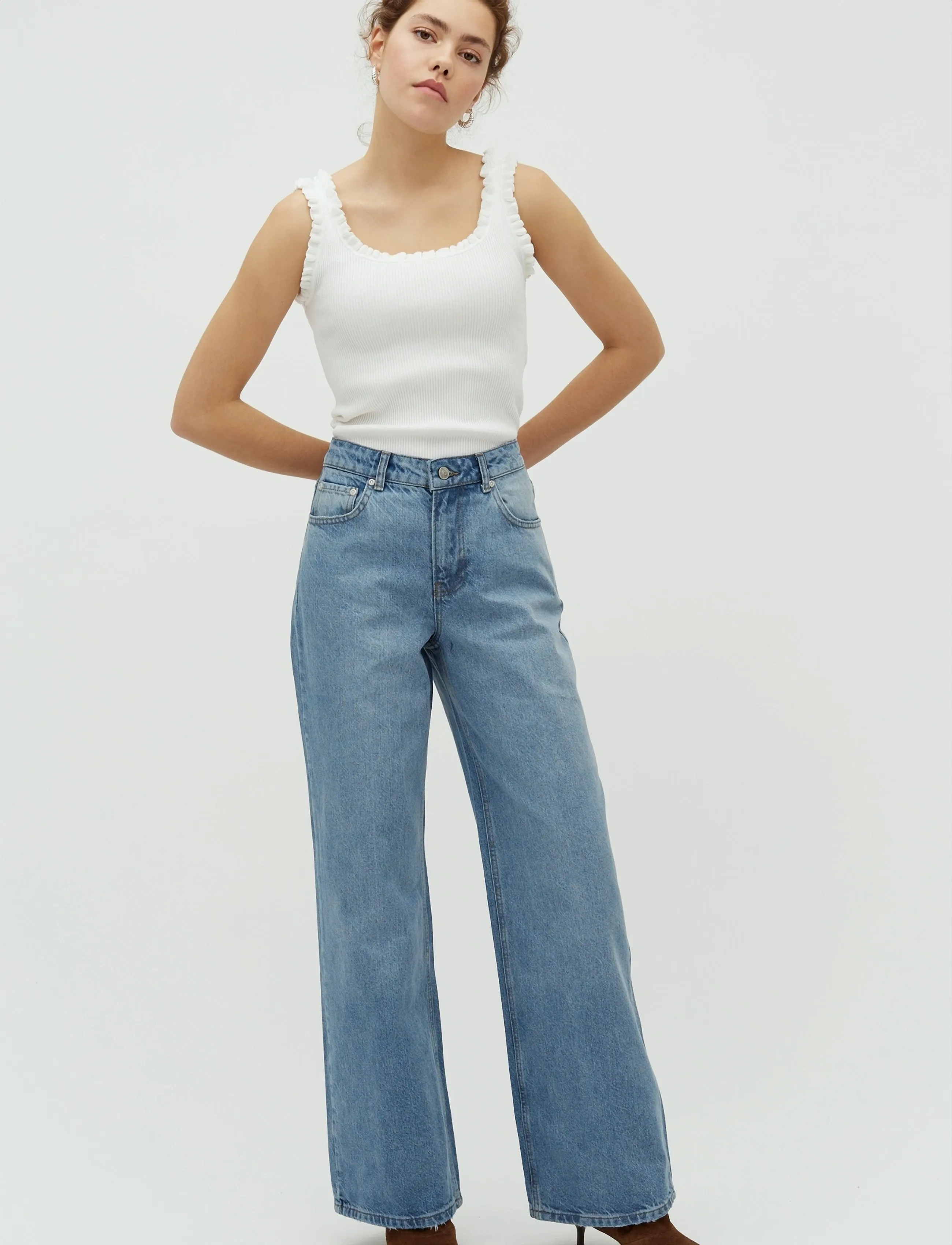 mbyM Amarillo-M, S, Jeans, Blau - Wide, Frauen