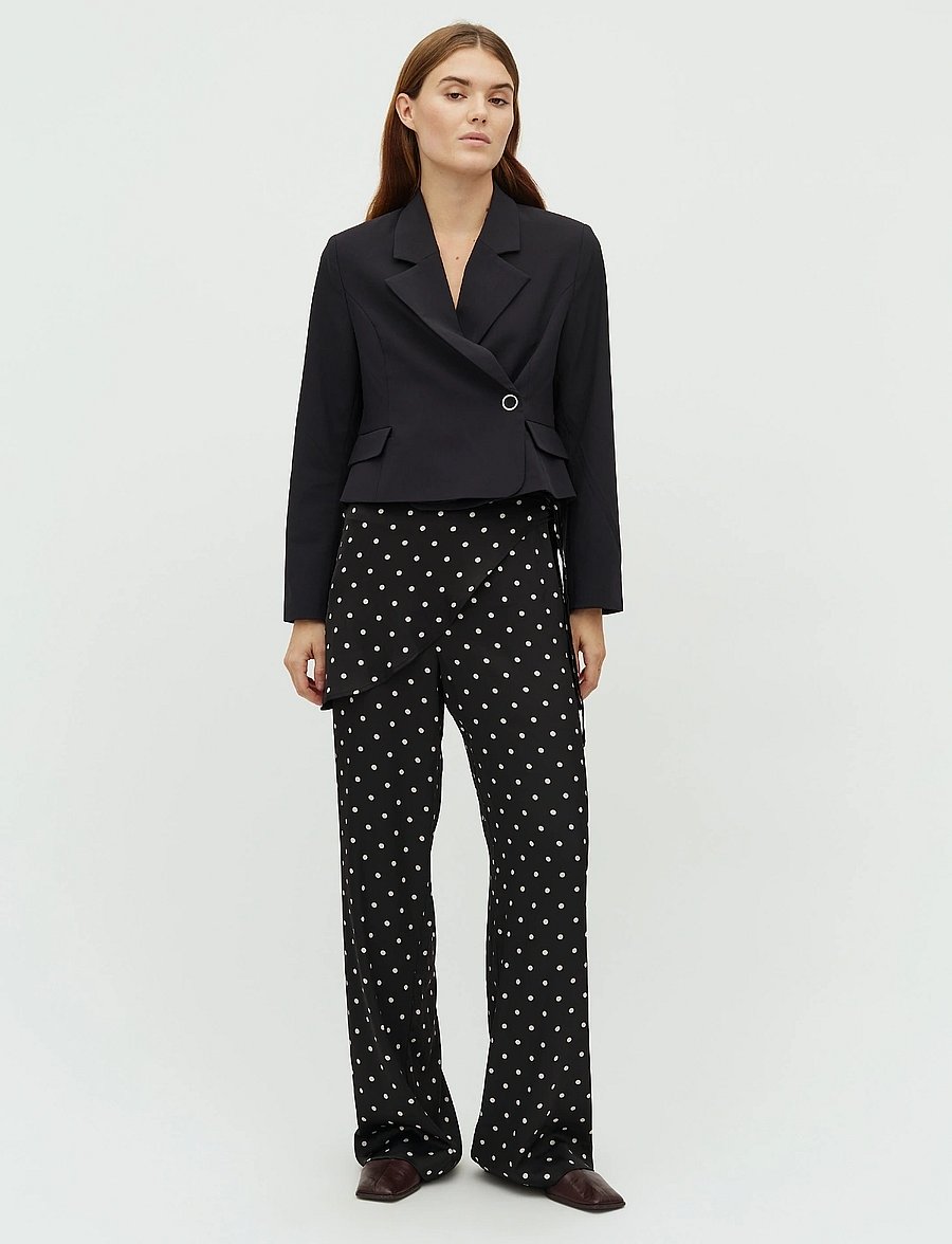 mbyM - Sherman-M - straight leg trousers - black sugar dots - 0