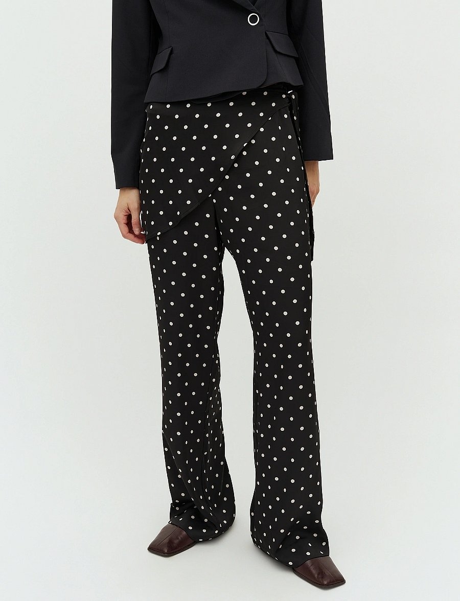 mbyM - Sherman-M - straight leg trousers - black sugar dots - 3