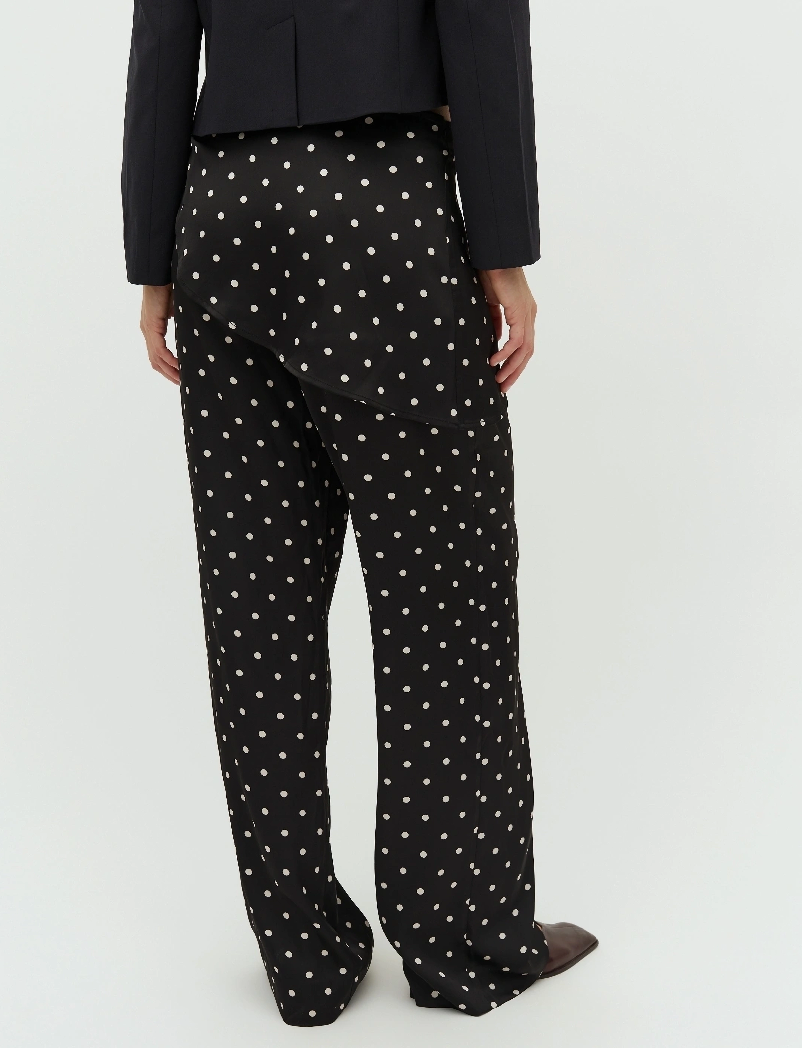 mbyM - Sherman-M - straight leg trousers - black sugar dots - 4