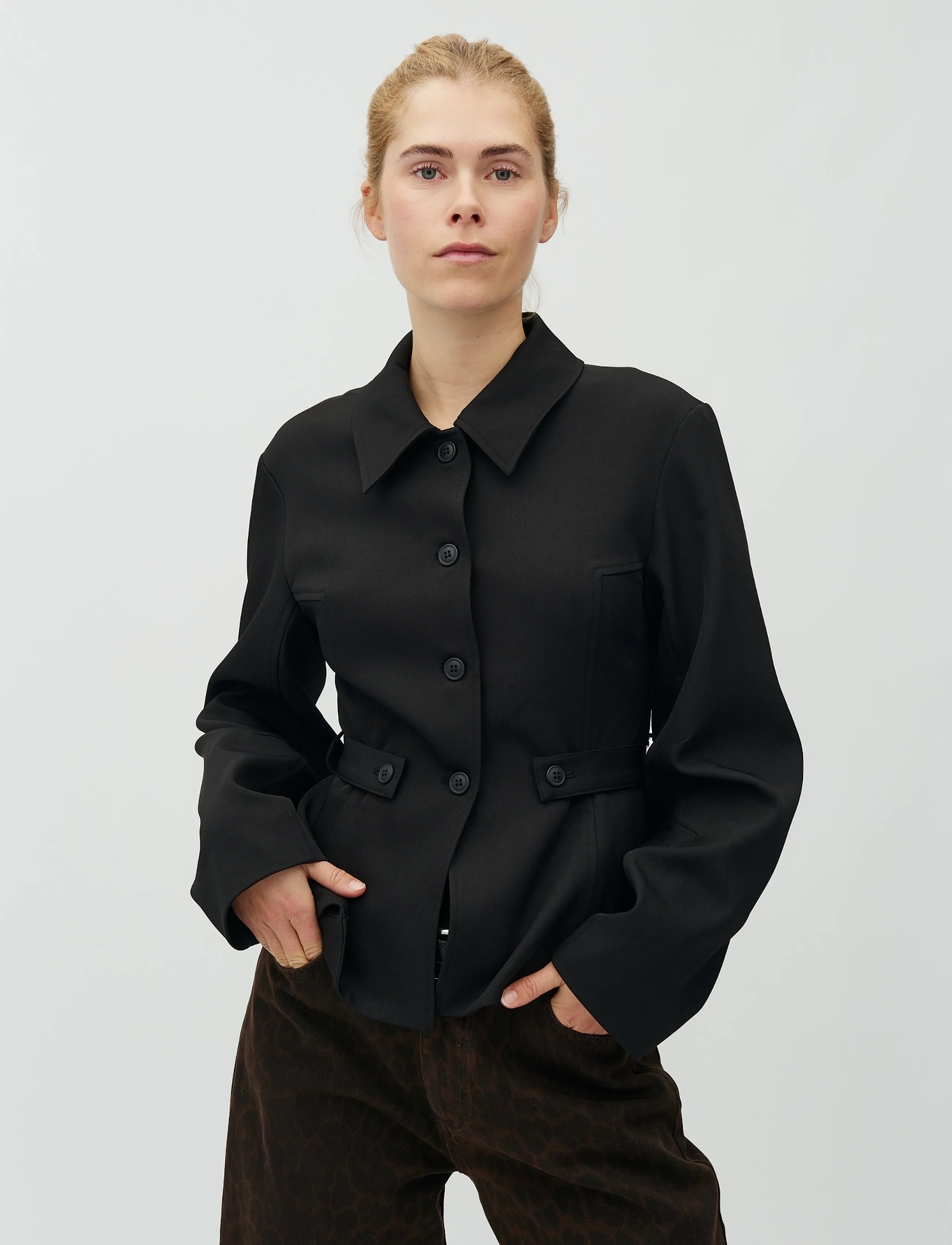 MBYM - Yraella-M - blazer mit gürtel - black - 0