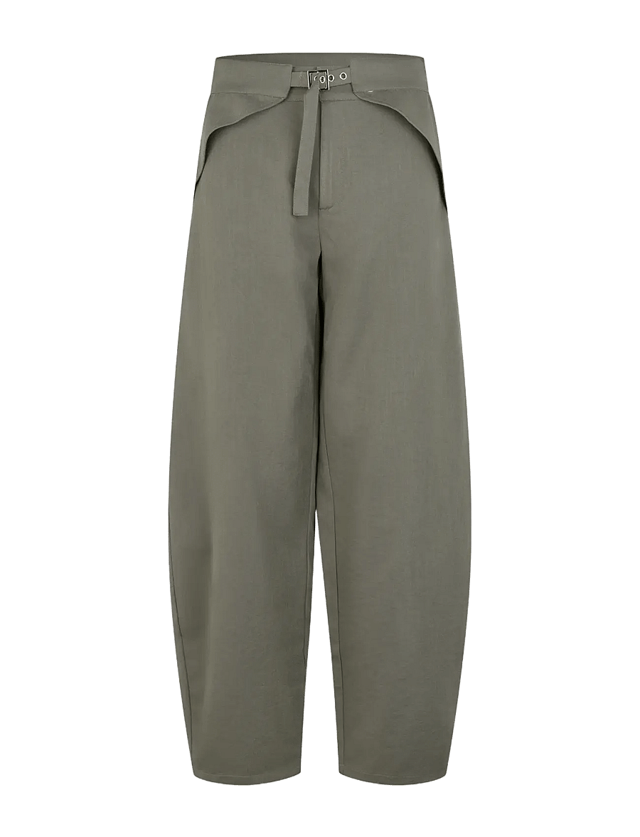 MBYM - Pija tie-M - hosen mit geradem bein - grey green - 1