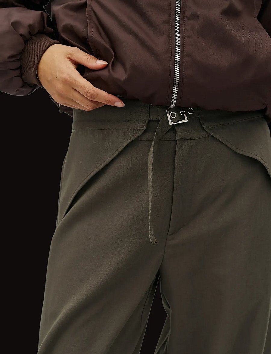 MBYM - Pija tie-M - hosen mit geradem bein - grey green - 3