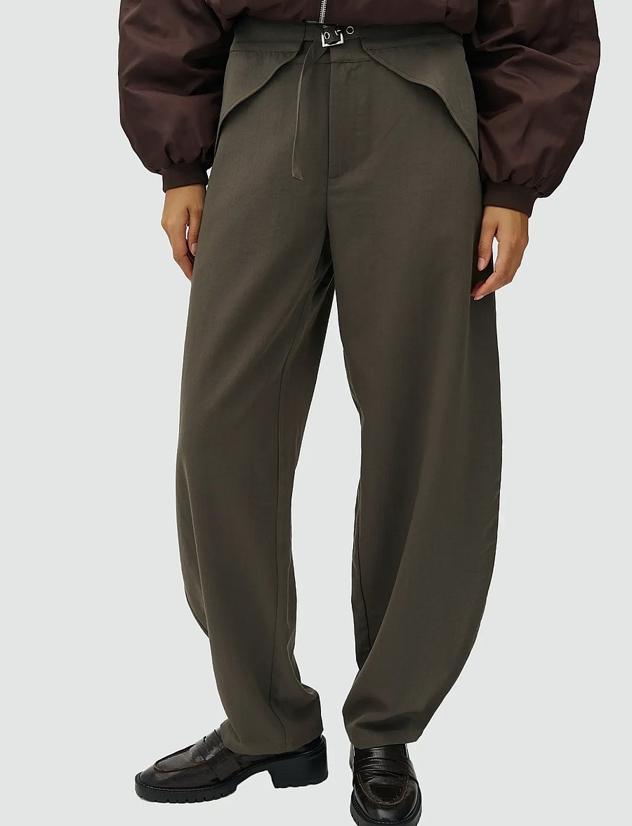 MBYM - Pija tie-M - hosen mit geradem bein - grey green - 4