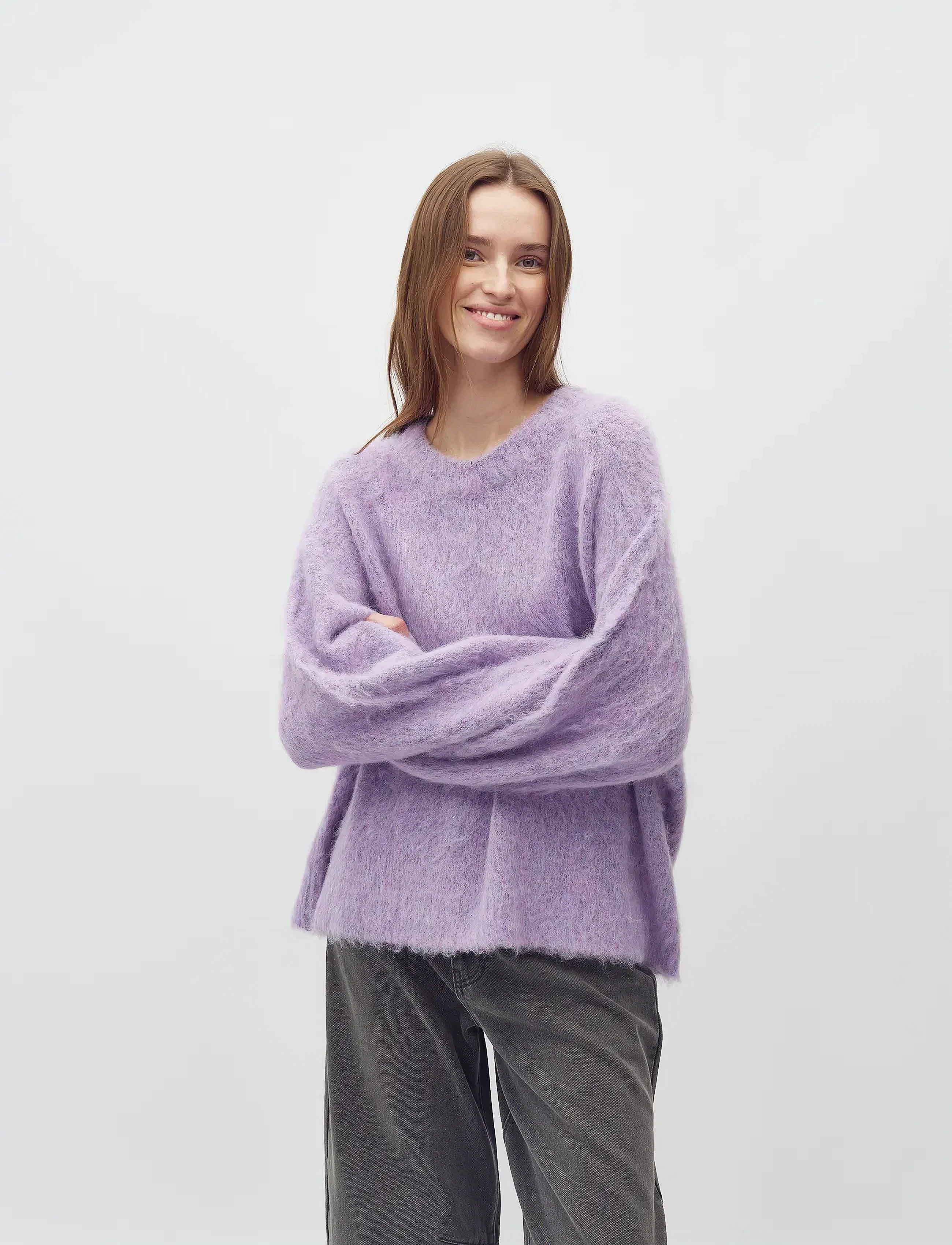 mbyM Gillis-M, Kvinder, Lodden Sweater, Lila, Str: S