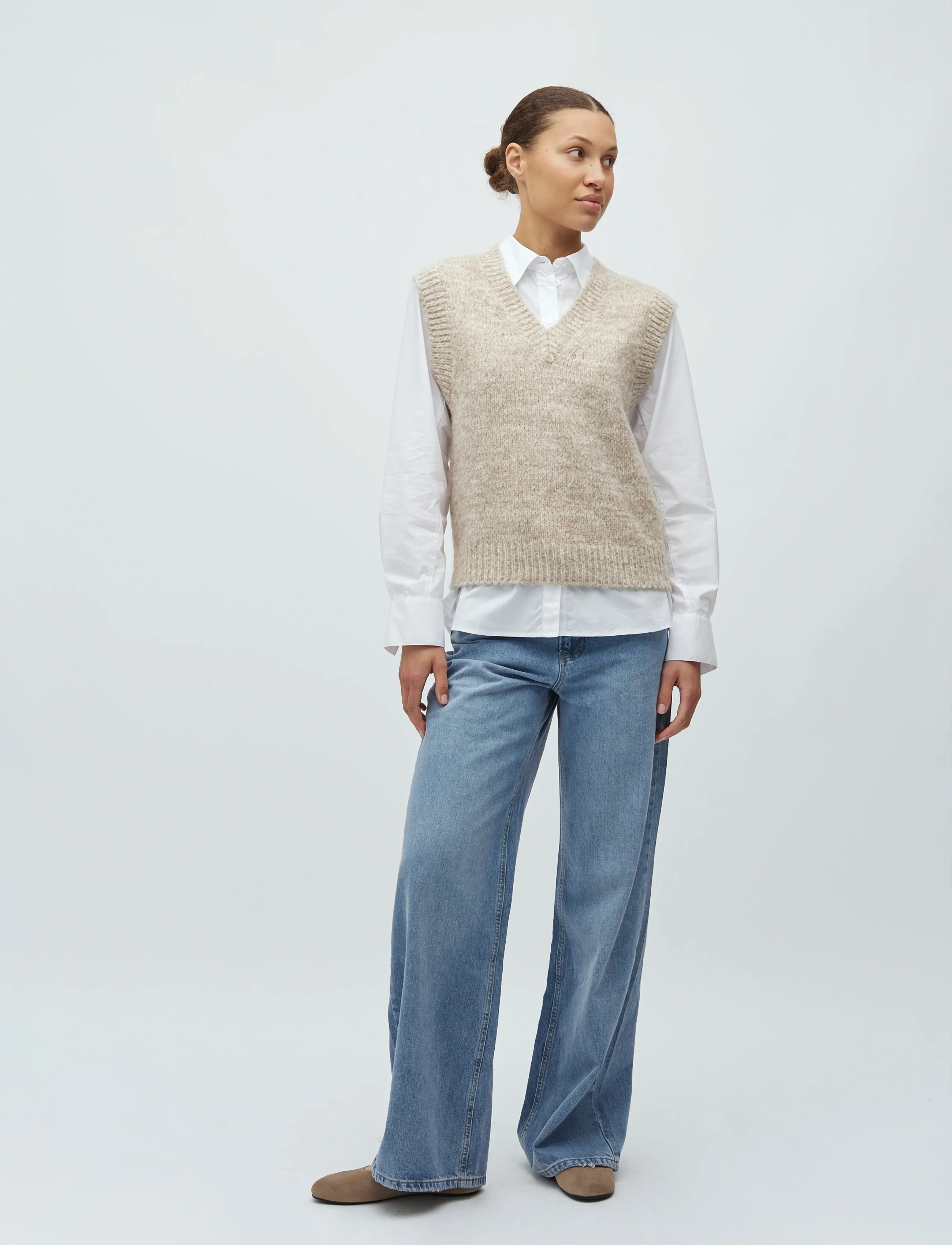 mbyM Allia-M, S, Beige, Veste > Strikkede Veste, Dame