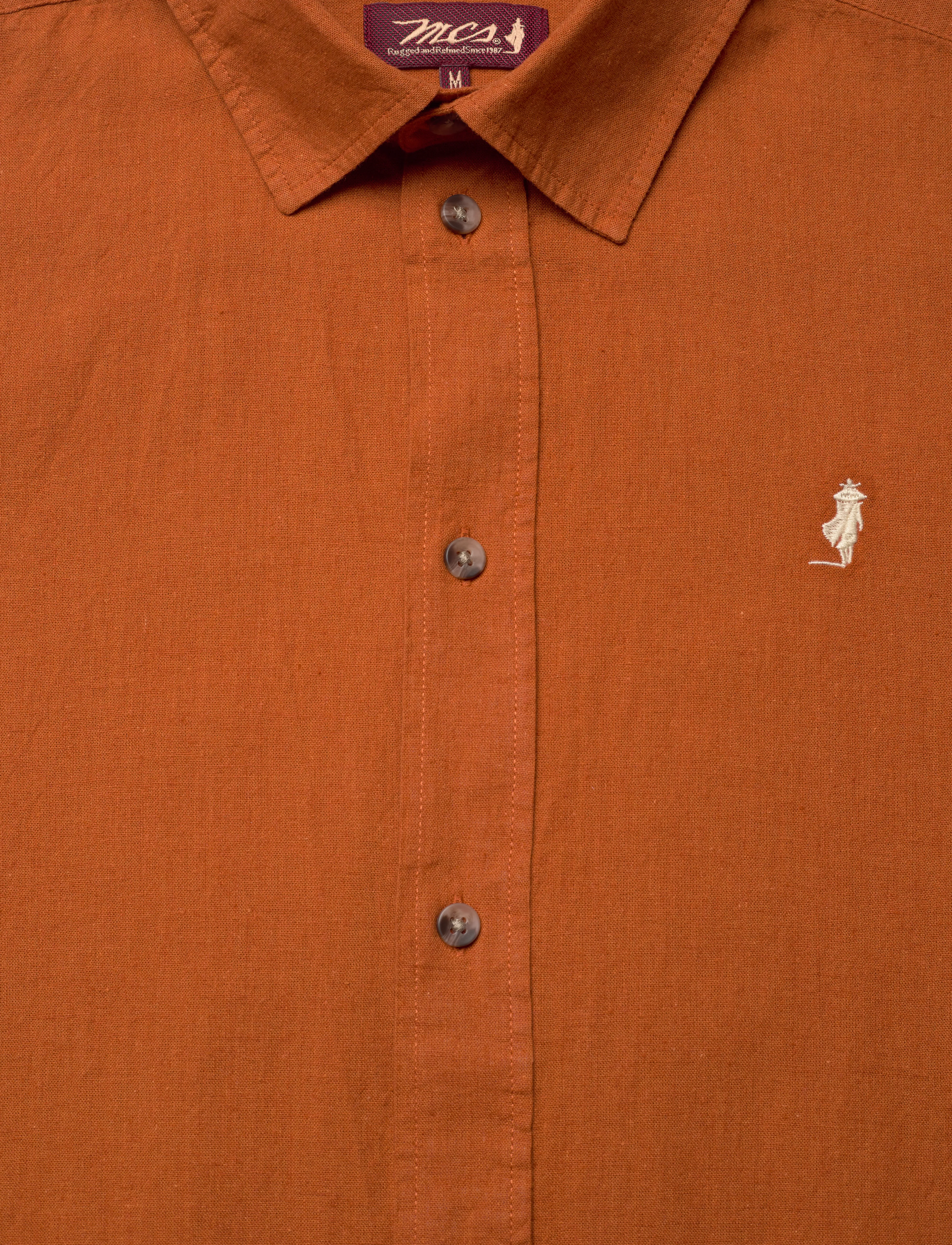 MCS - MCS Shirt Fort Worth Men - hørskjorter - bombay brown - 2