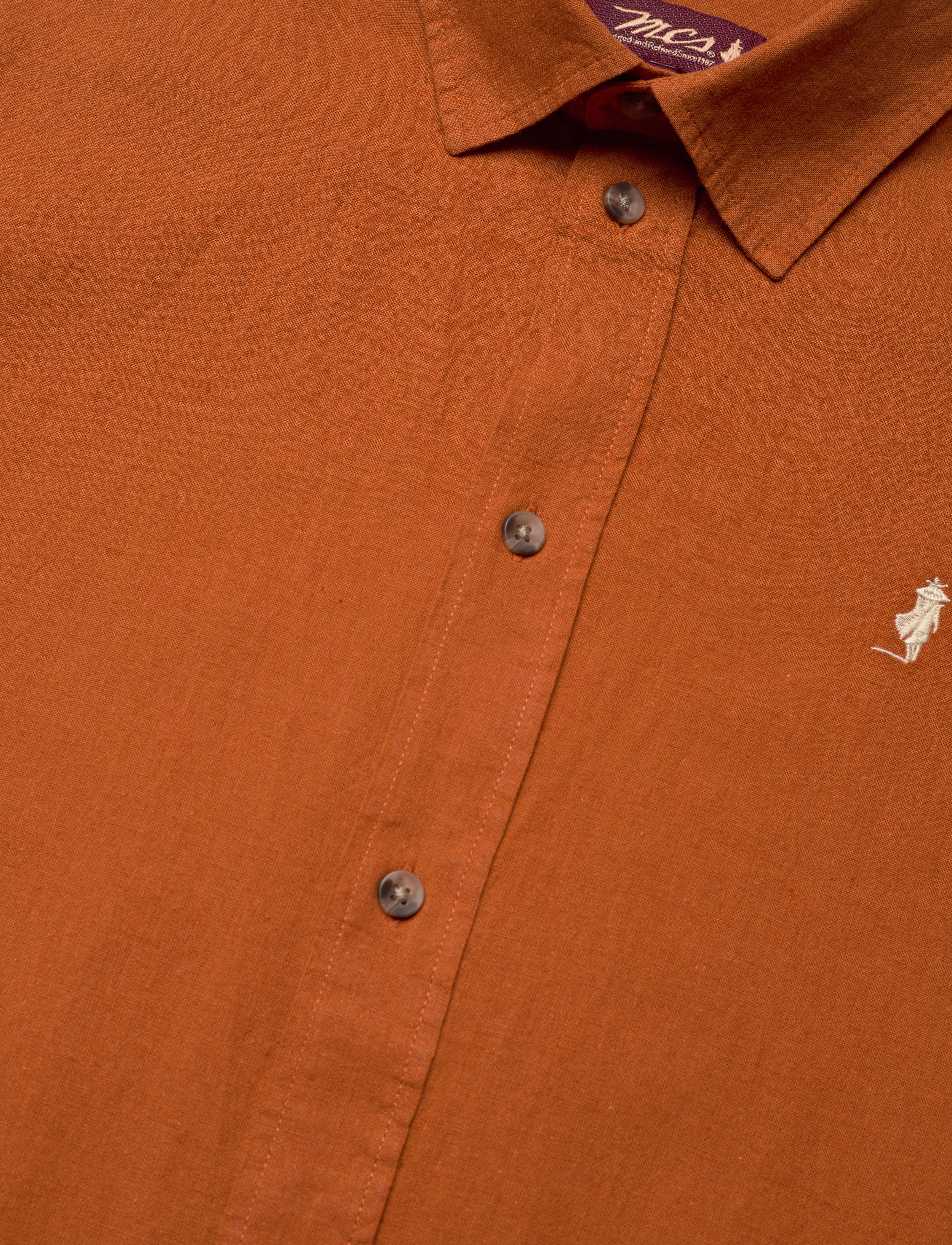 MCS - MCS Shirt Fort Worth Men - hørskjorter - bombay brown - 3