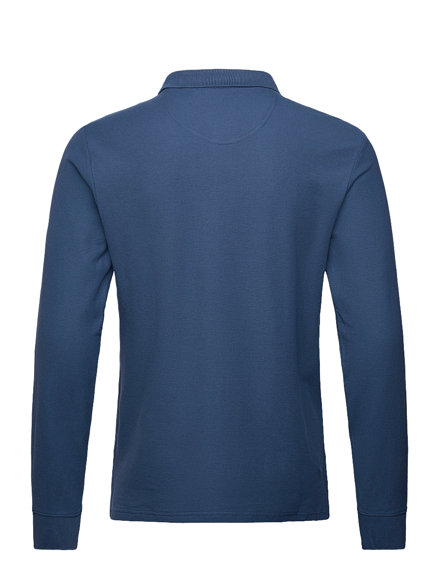 MCS - ROCKWALL REG PQ MCS M POLO - poloer i strik med lange ærmer - ensign blue - 1