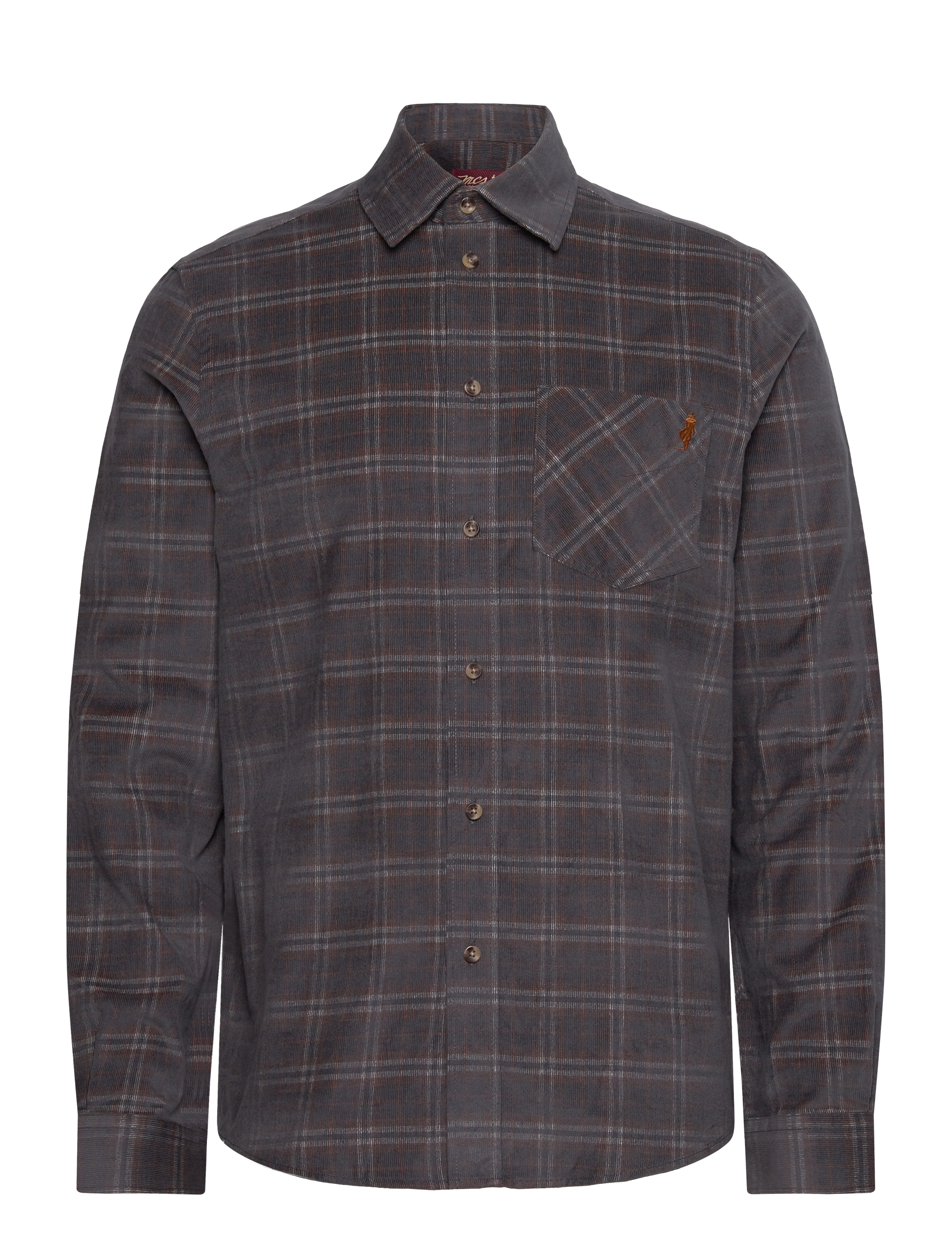 MCS Ashton Reg CO MCS M SHIRT - Skjorter - 19-3906TCX DARK SHADOW / brown