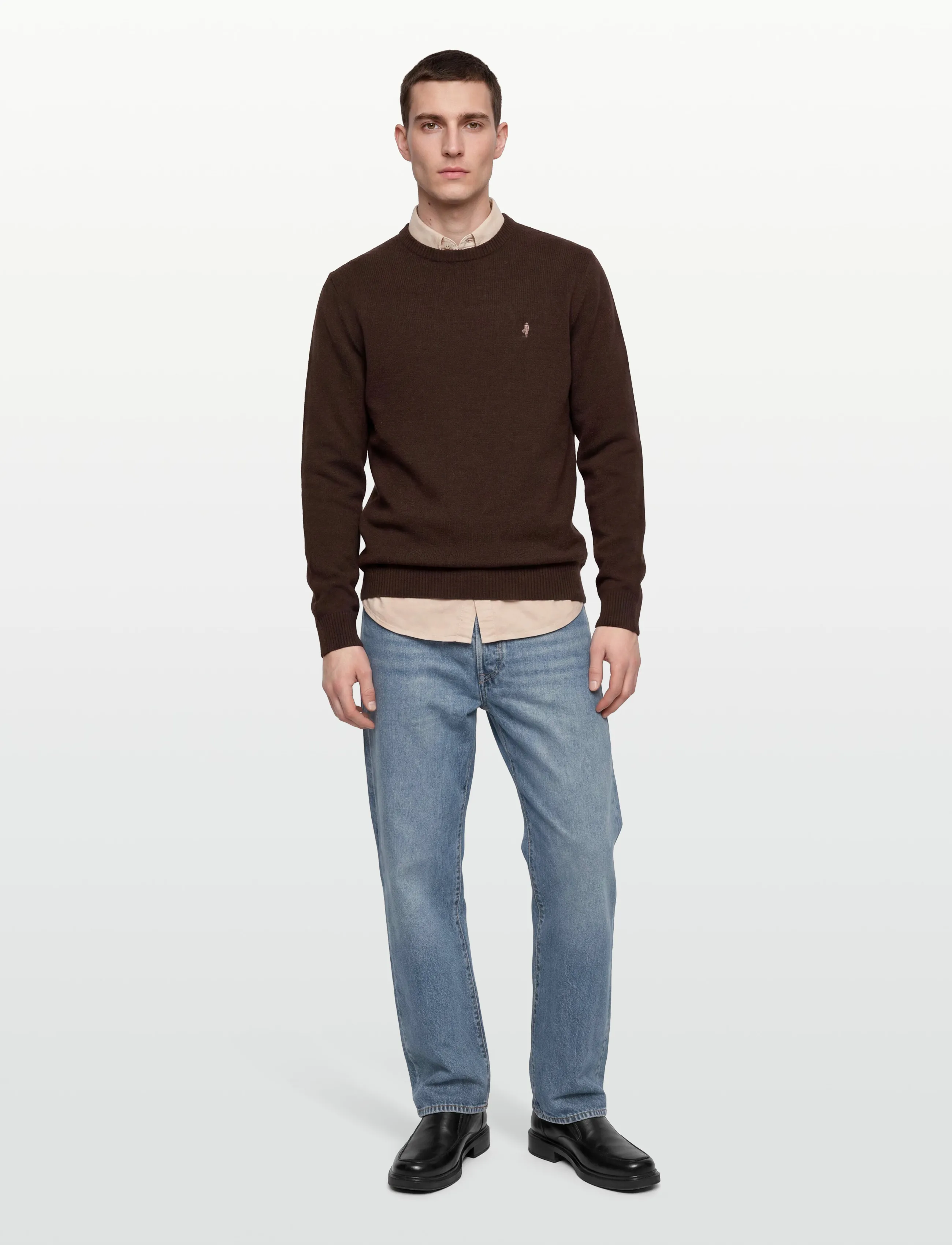 MCS - MCS  ADRIAN KNIT MEN - trøjer - dkbrownmel - 0