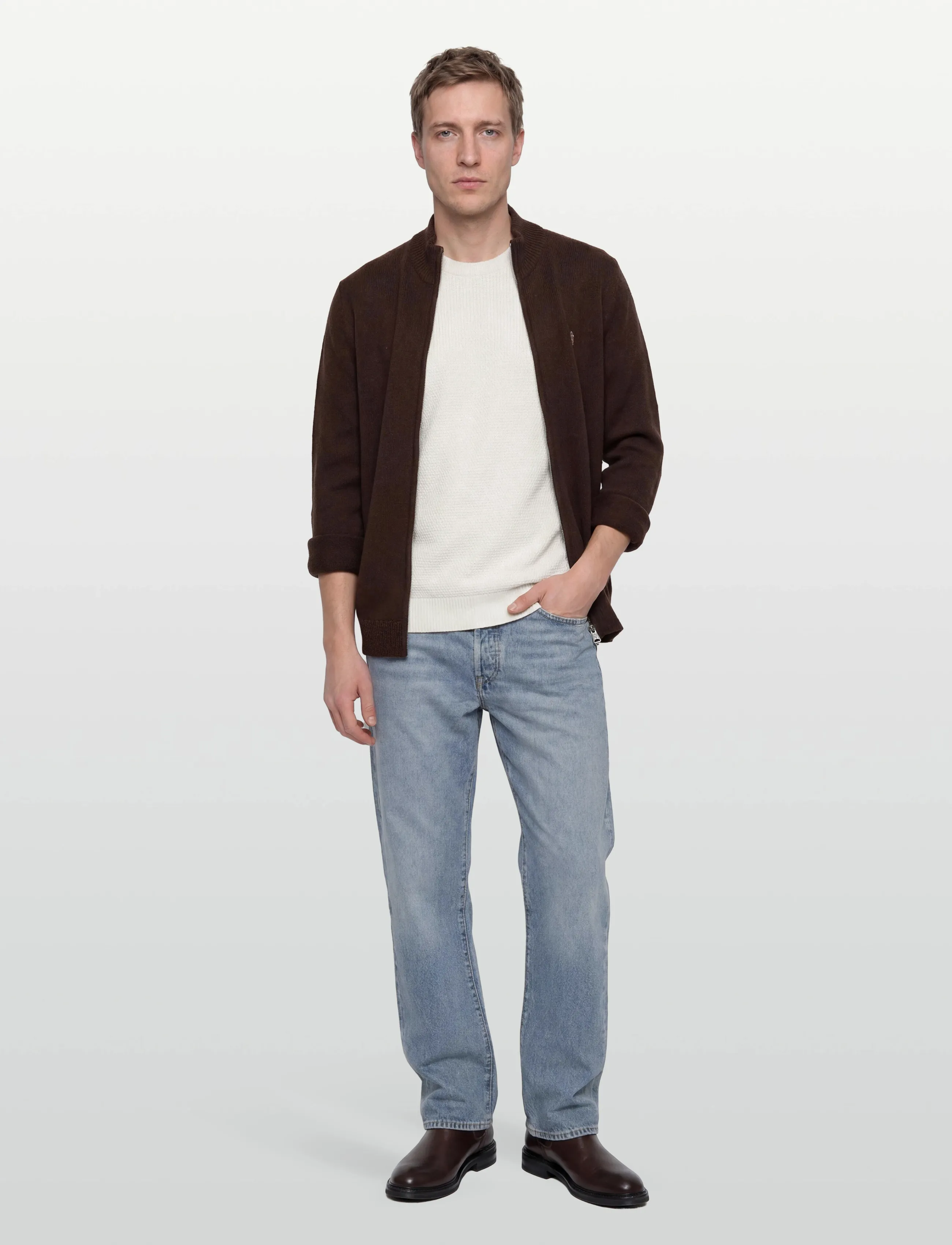 MCS - MCS ALFIE KNIT MEN - fødselsdagsgaver - dkbrownmel - 0