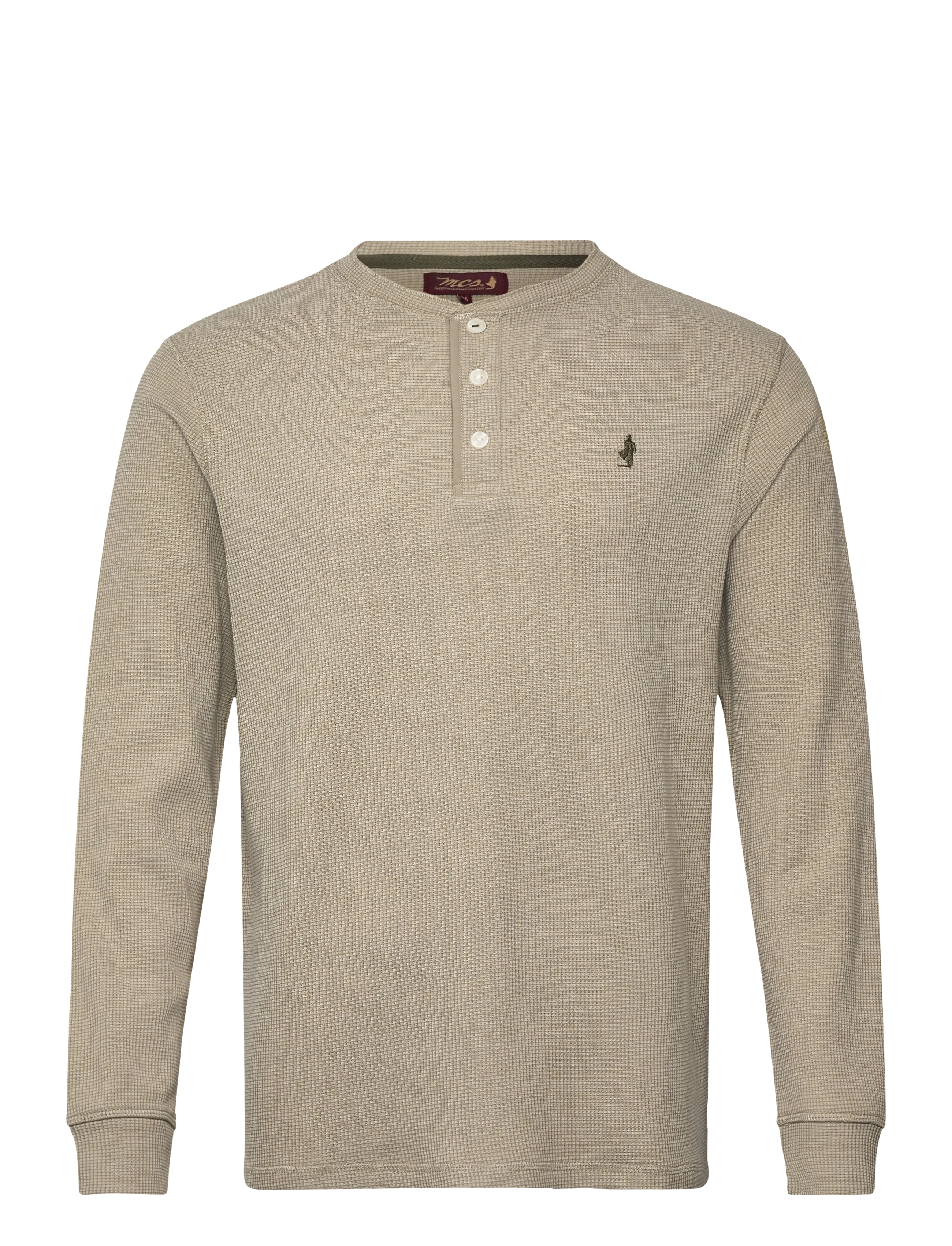 MCS COLT REG COT WAF MCS M TEE LS - Strickmode - LAUREL OAK / beige