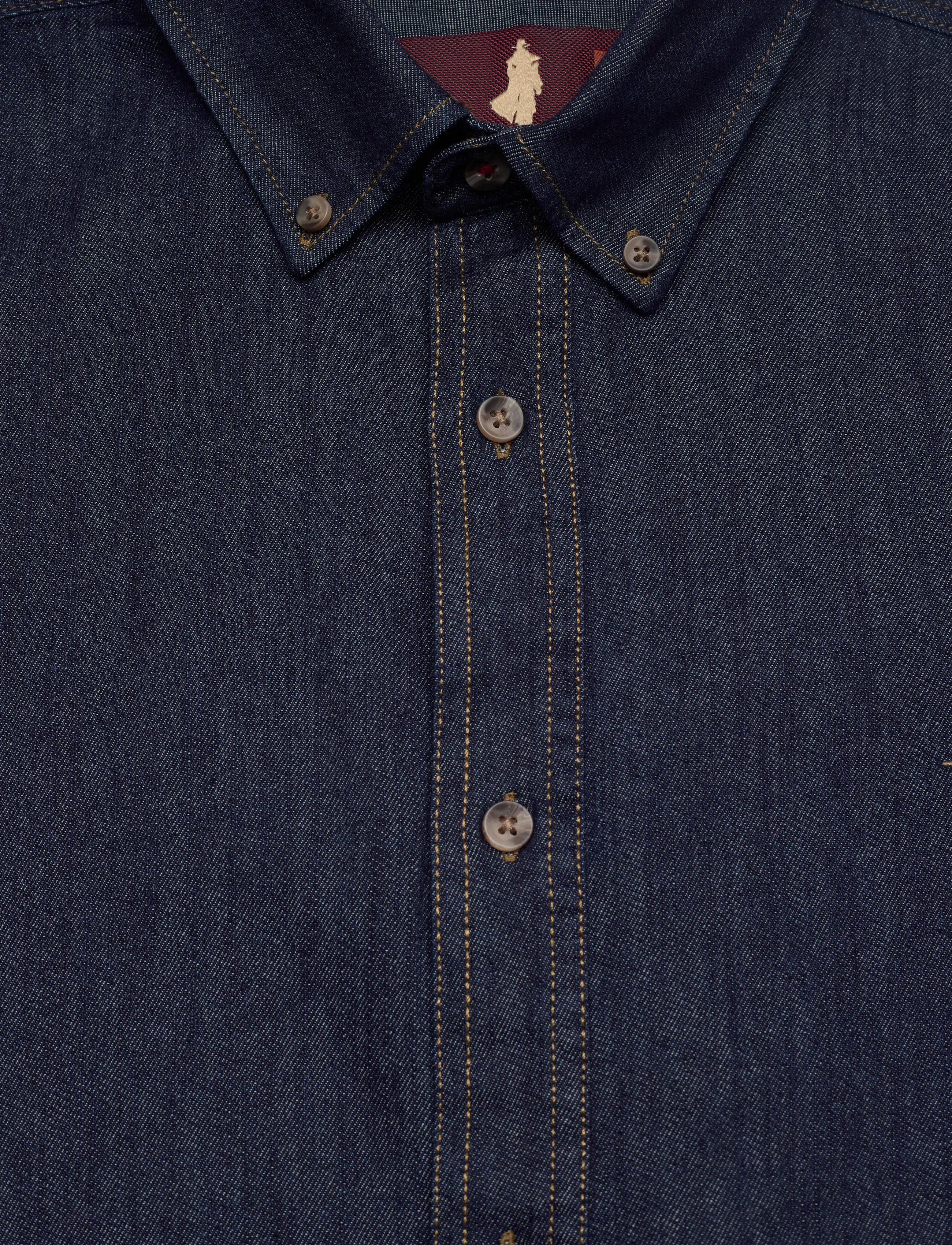 MCS - TIM REG COT MCS M SHIRT - casual skjorter - dark denim - 5