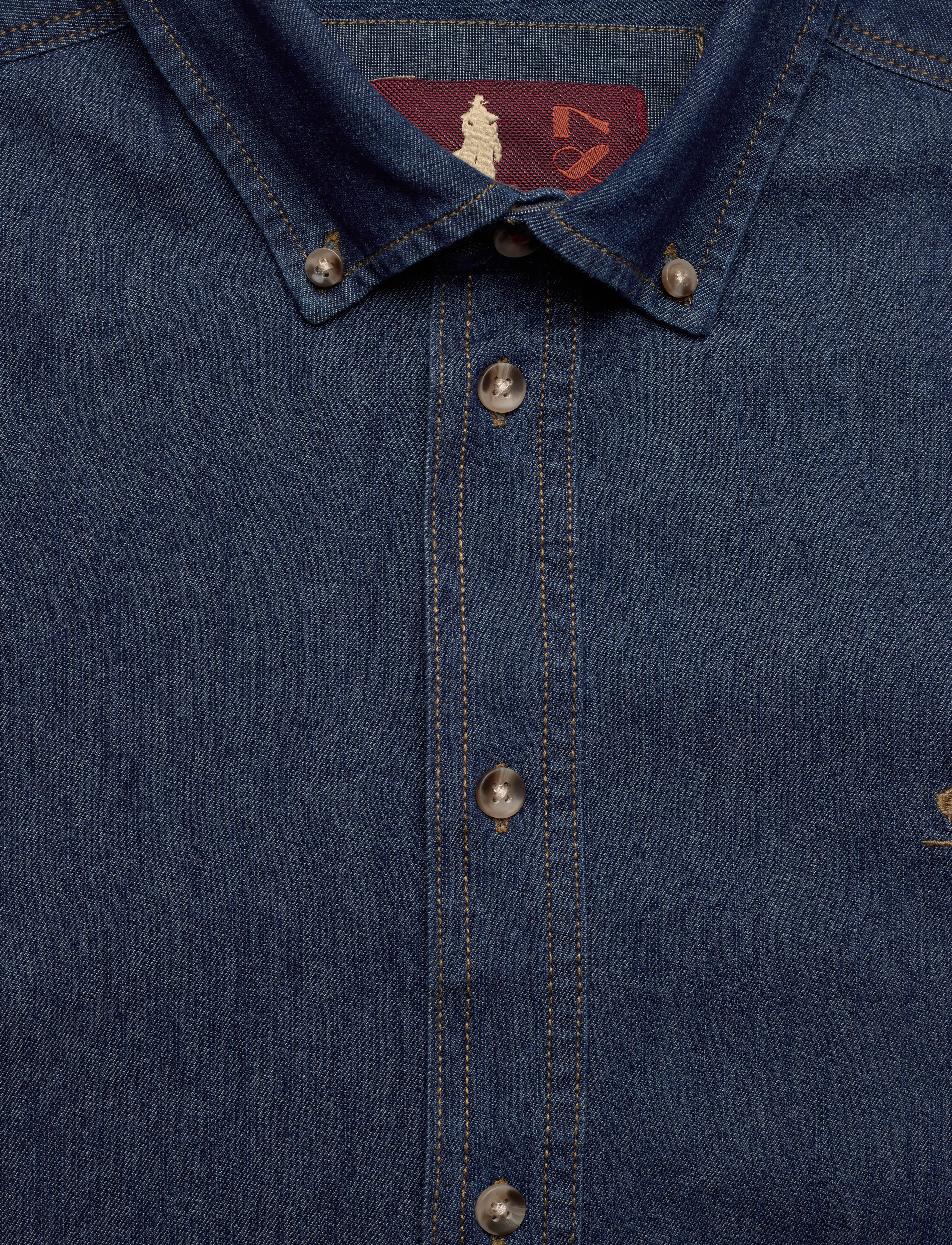 MCS - TIM REG COT MCS M SHIRT - denimowe koszulki - denim - 2