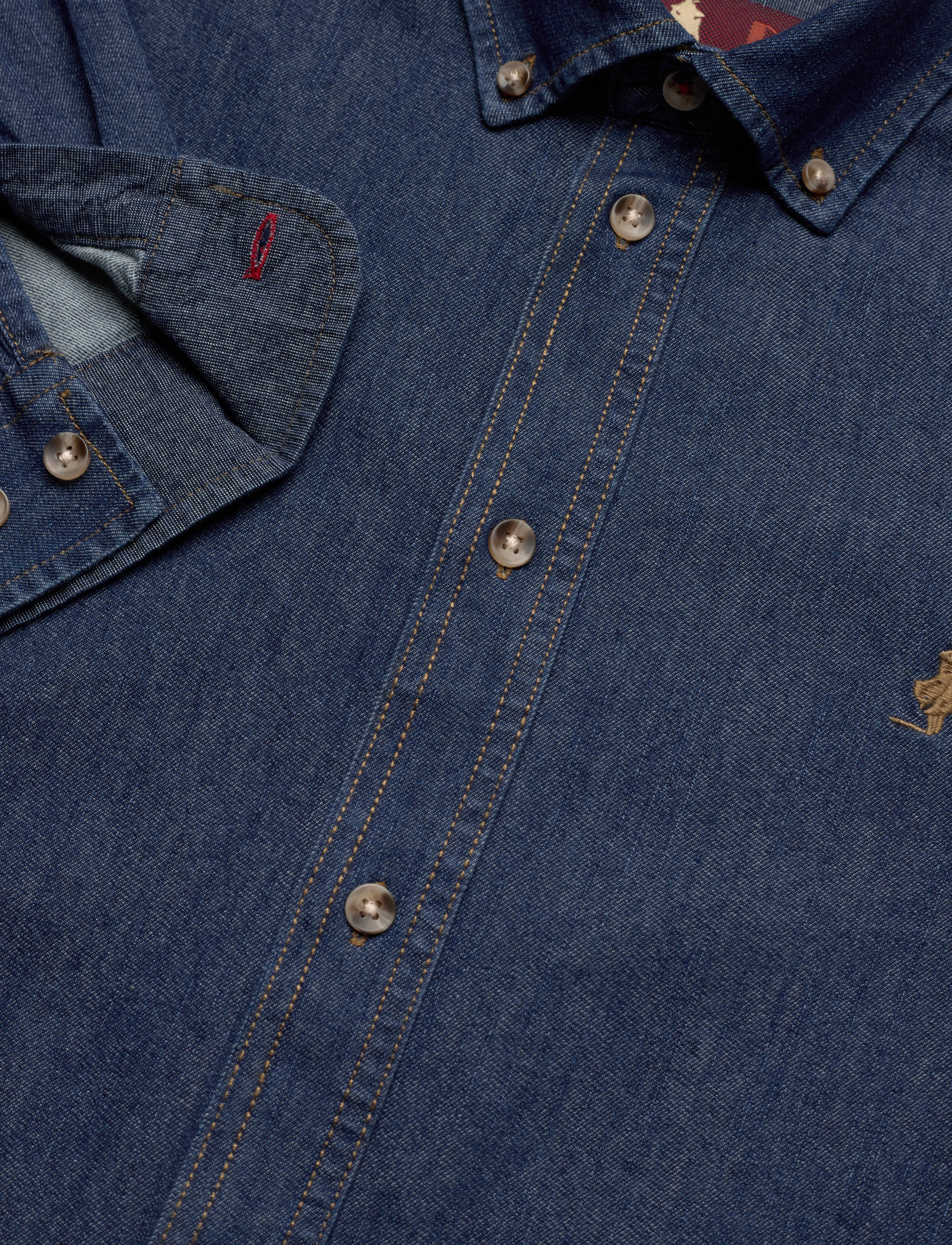 MCS - TIM REG COT MCS M SHIRT - denimowe koszulki - denim - 3