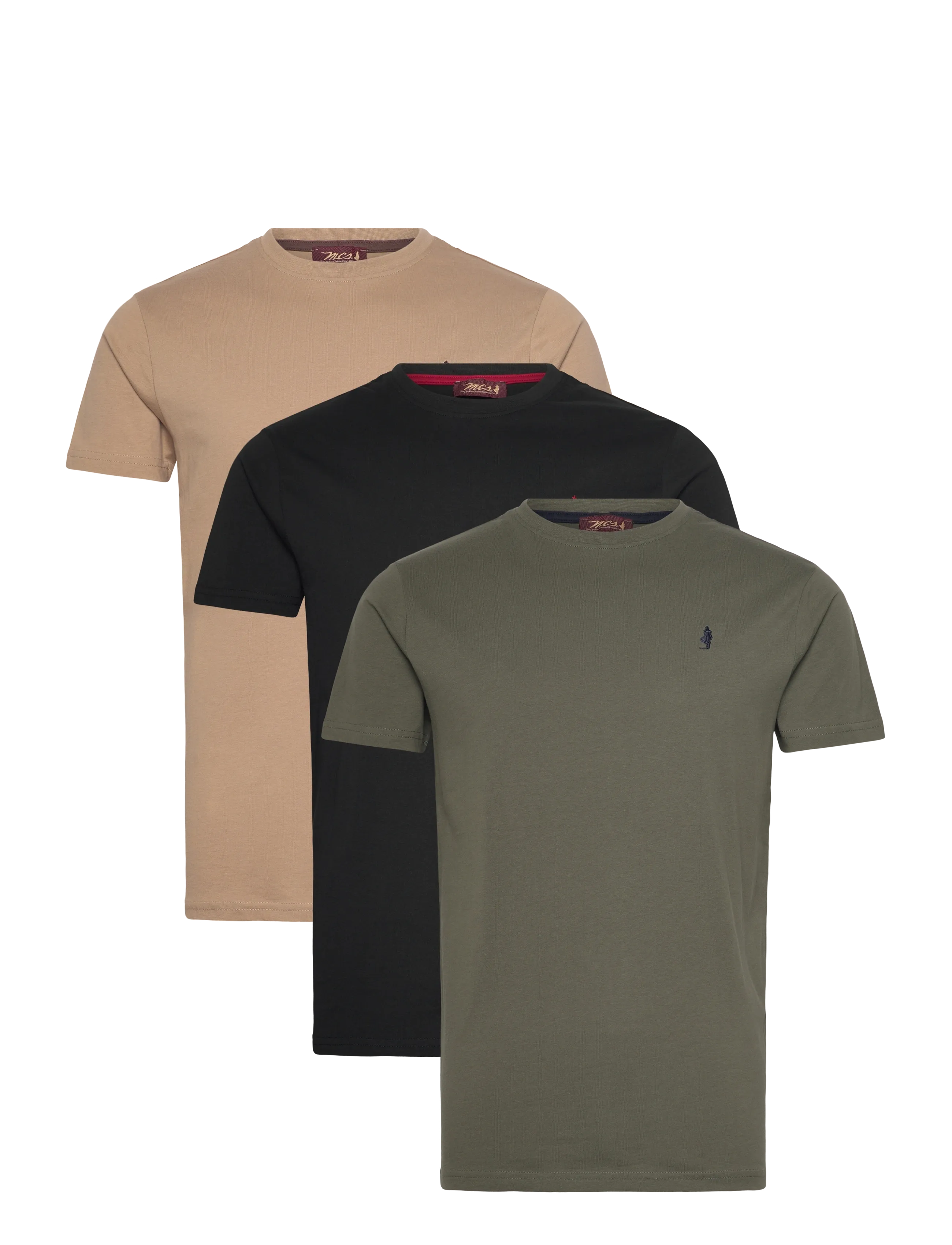 MCS OHIO REG COT 3PK MCS M TEE - T-shirts - BEETLE/SILVERMINK/TAPSHOE / black