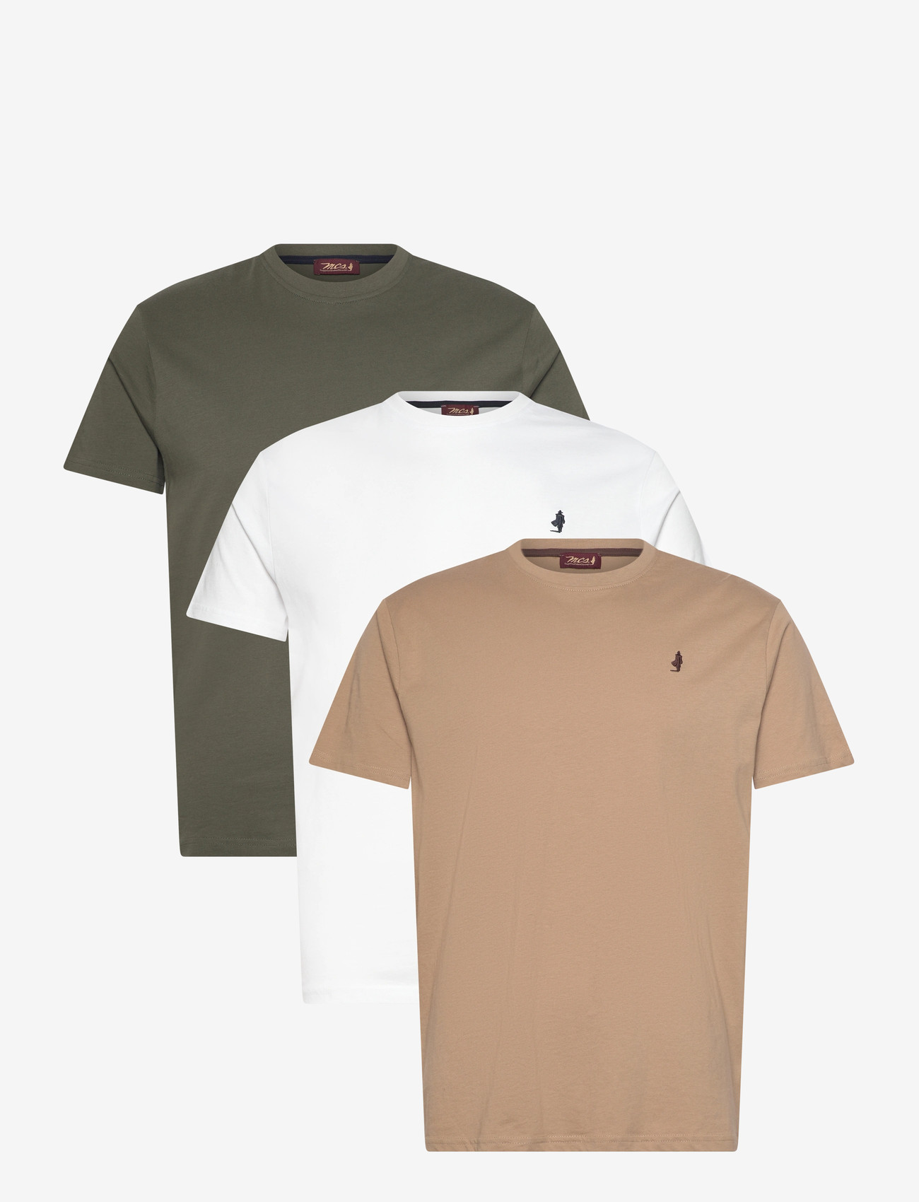 MCS - OHIO REG COT 3PK MCS M TEE - efterårstøj - beetle/silvermink/white - 0