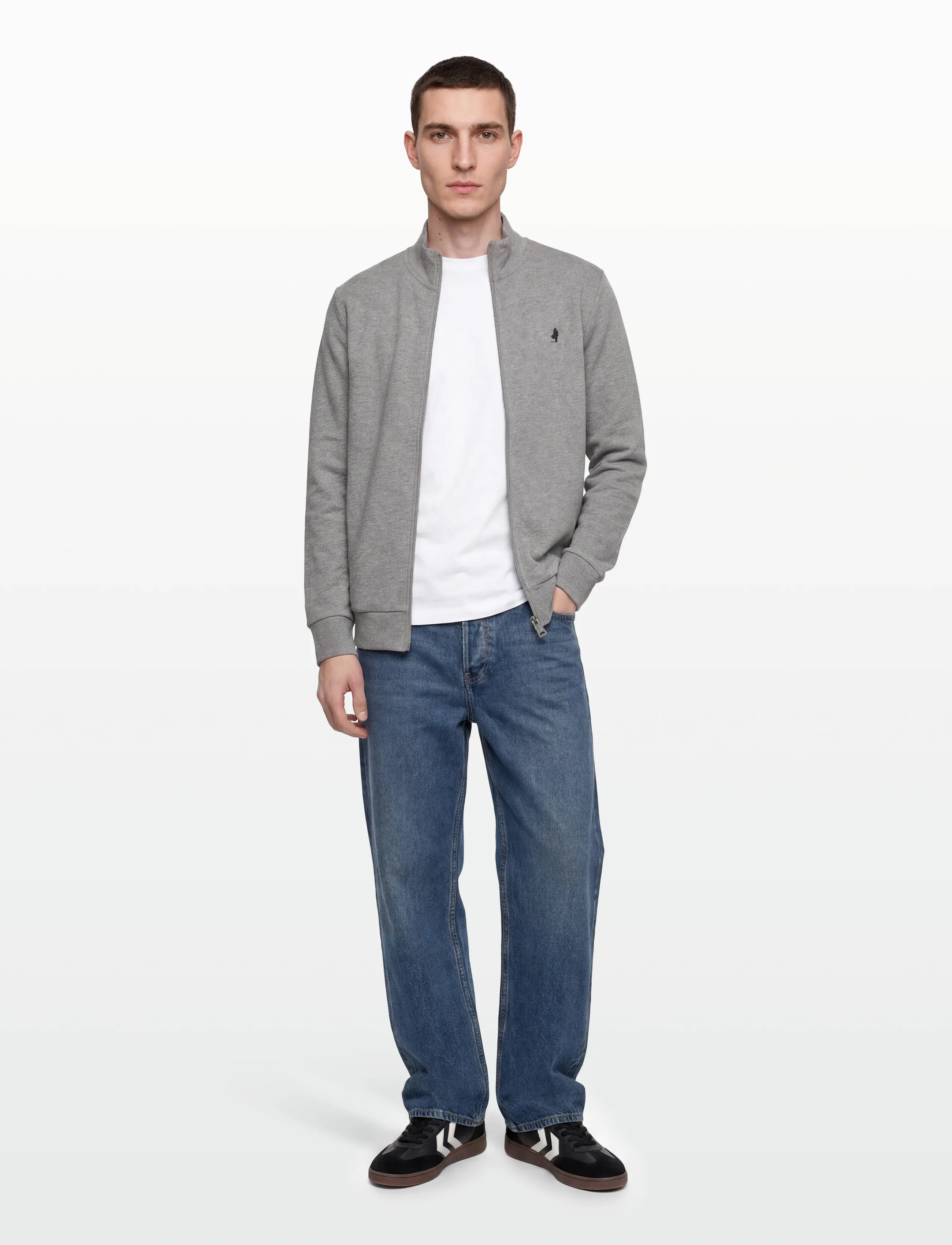 MCS - JONES REG FZ COT MCS M SW - sweatshirts - grey mÉlange - 0