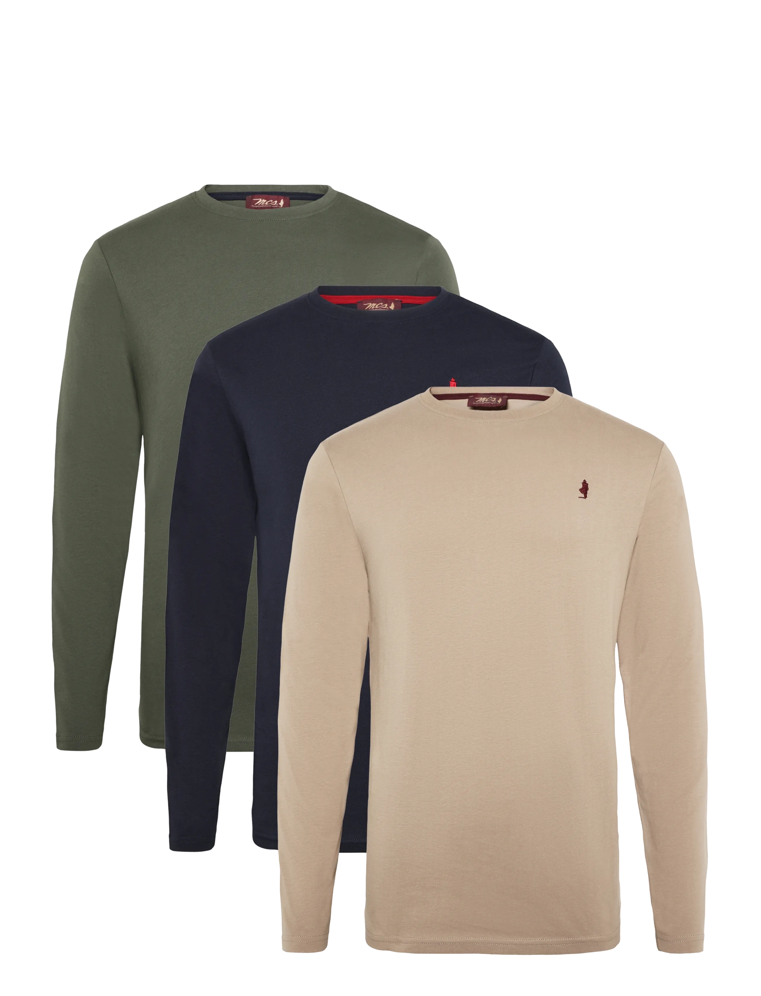 MCS JACK REG LS 3PK MCS M TEE - MCS - DARKSAPPHIRE/BEETLE/SILVERMINK / navy