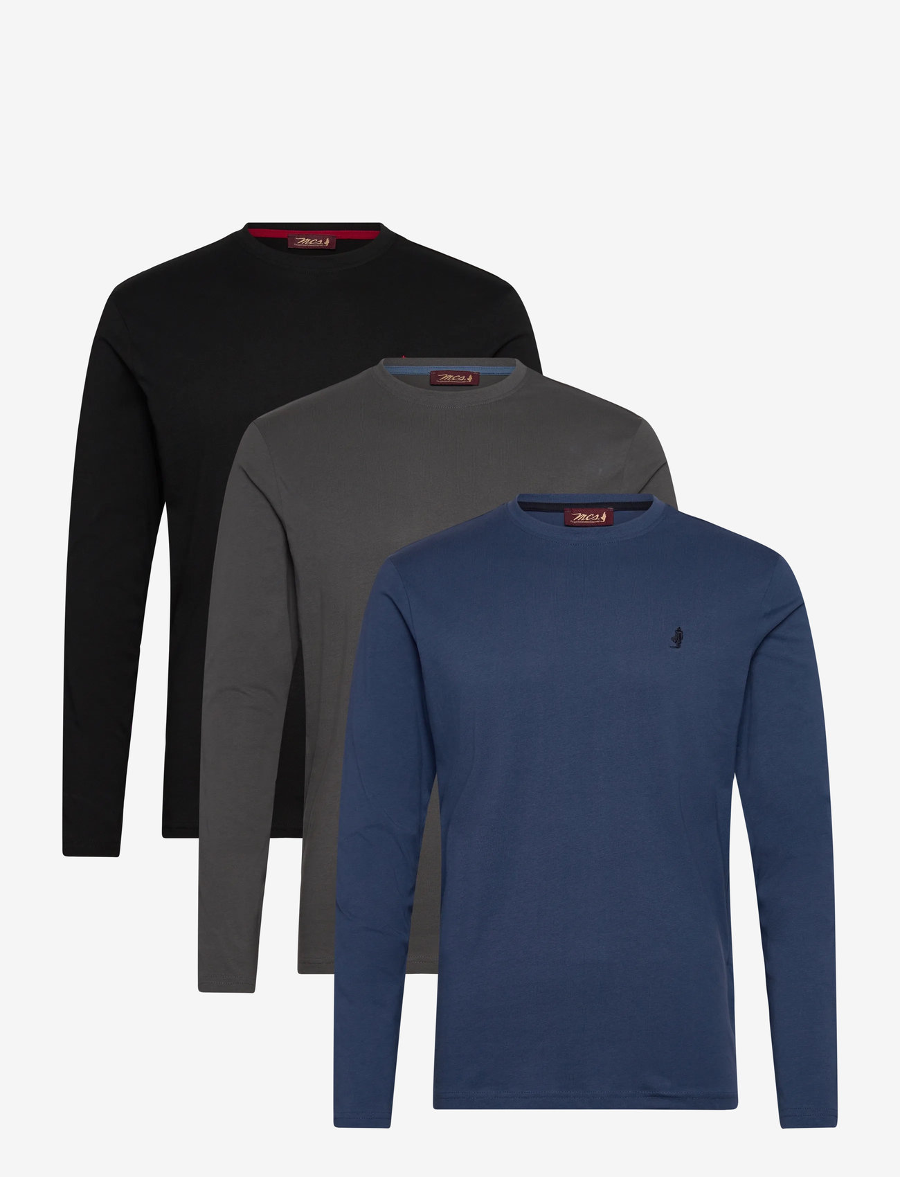 MCS - JACK REG LS 3PK MCS M TEE - efterårstøj - ensignblue/irongate/tapshoe - 0
