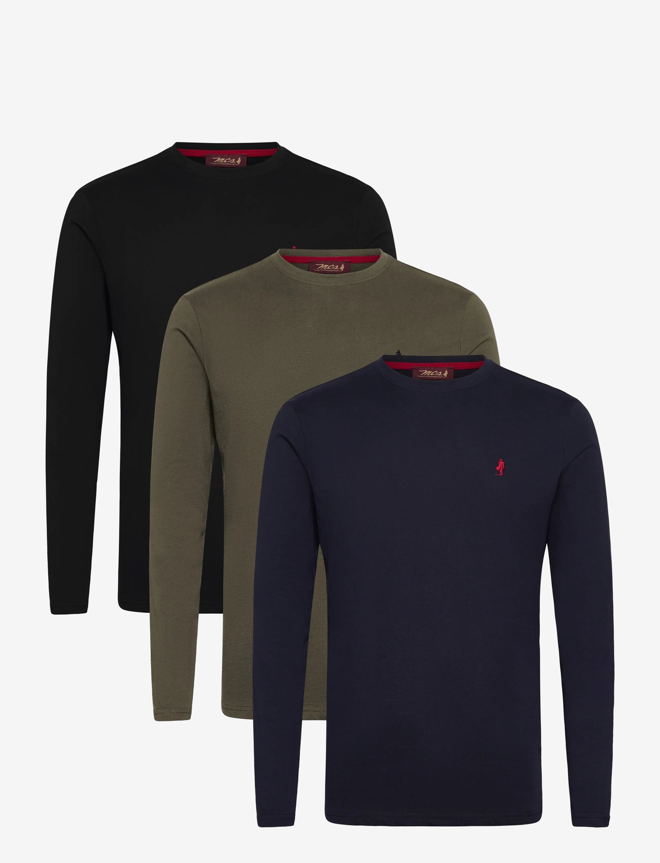 MCS - JACK REG LS 3PK MCS M TEE - höstkläder - darksapphire/beetle/tap shoe - 0