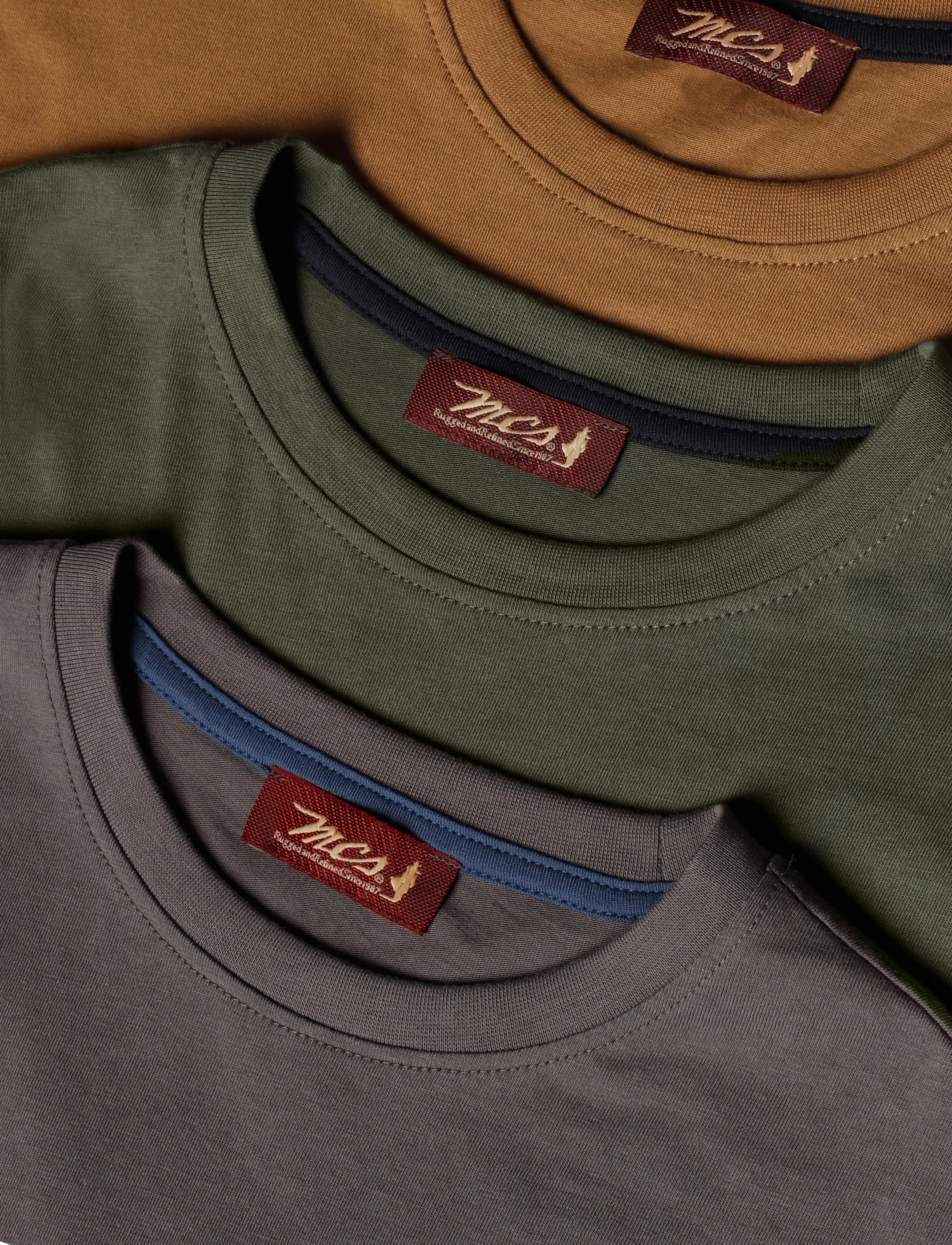 MCS - JACK REG LS 3PK MCS M TEE - sügisesed riided - irongate/otter/beetle - 2
