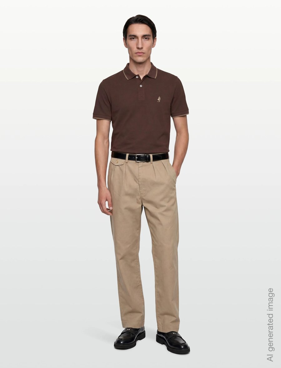 MCS - RIVER REG COT PQ MCS M POLO - knitted polos - bracken - 0