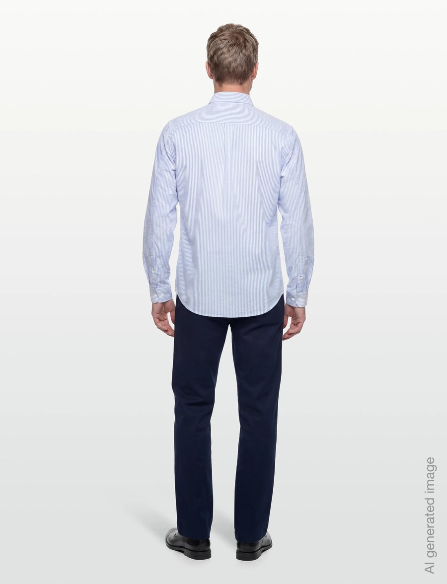 MCS - GREG REG COT MCS M SHIRT - freizeithemden - light blue stripe - 4