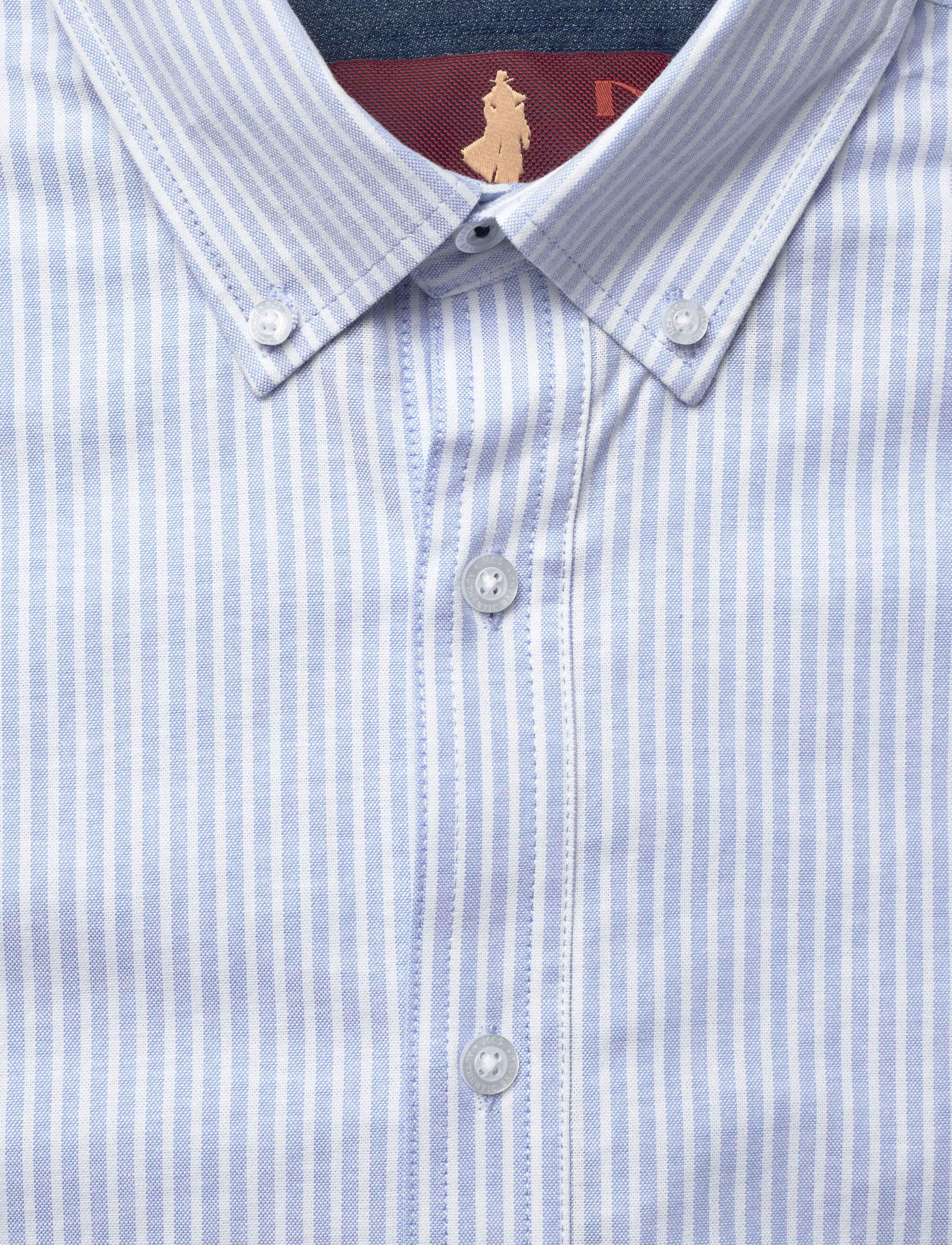 MCS - GREG REG COT MCS M SHIRT - casual skjorter - light blue stripe - 5