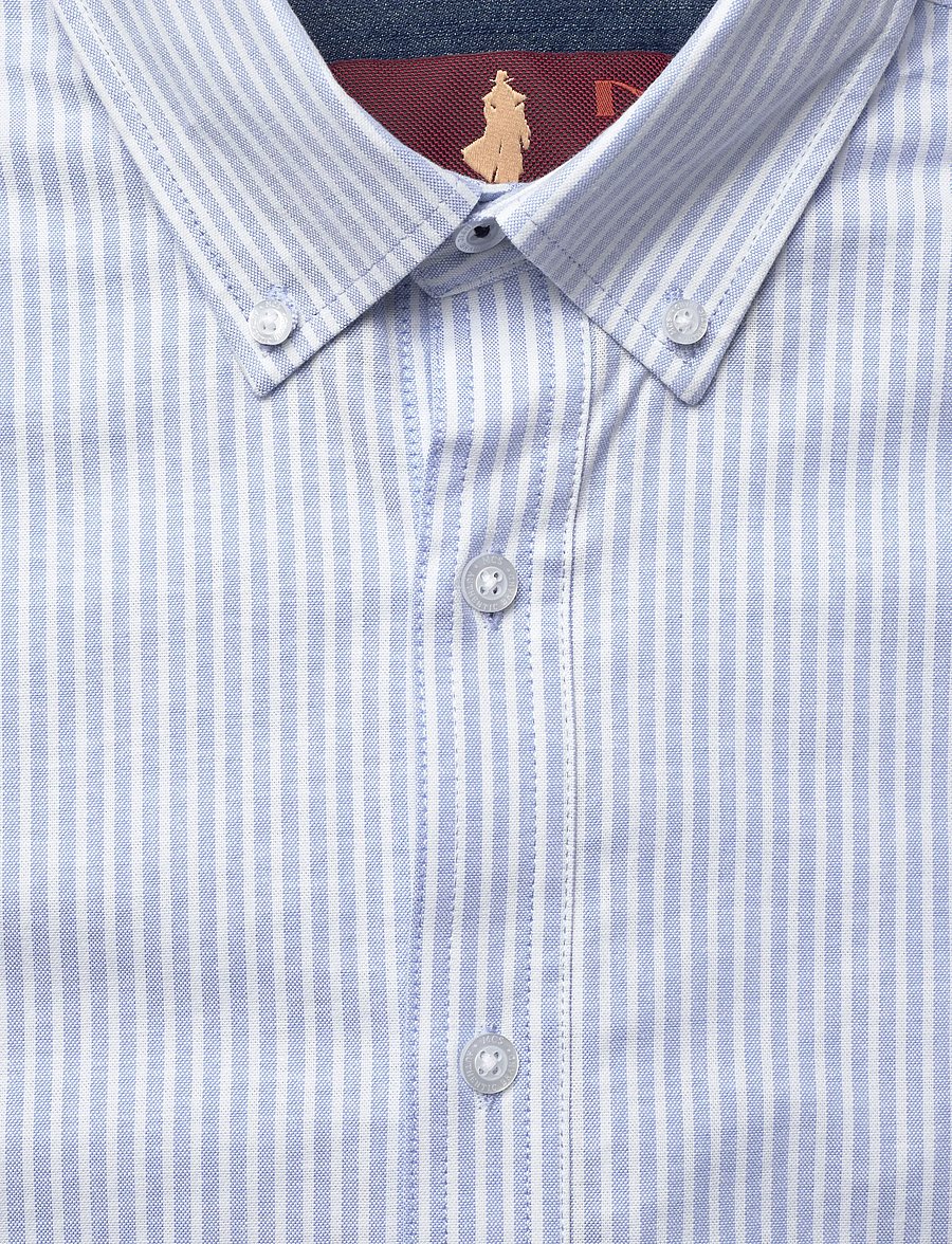 MCS - GREG REG COT MCS M SHIRT - freizeithemden - light blue stripe - 5