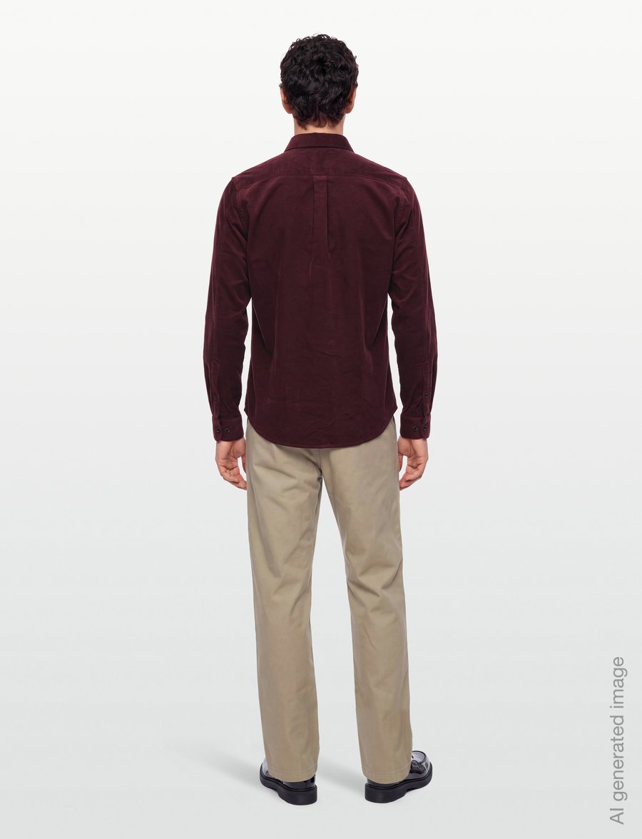 MCS - MCTHUE SHIRT LS WVN - kordinio velveto marškiniai - port royale - 4