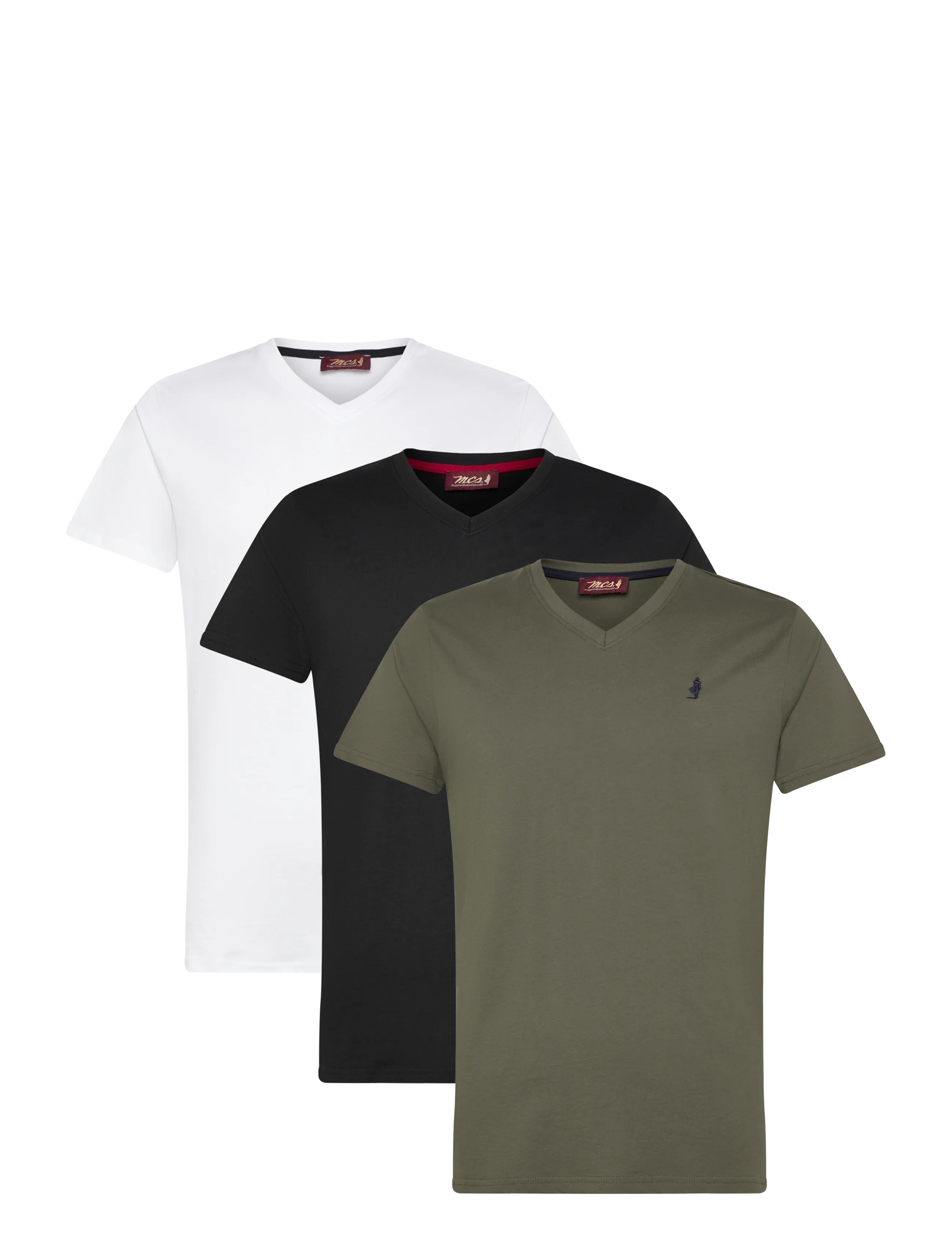 MCS MCTexacana TEE 3PK V-NECK JRS - T-shirts - TAPSHOE/BEETLE/WHITE / multi