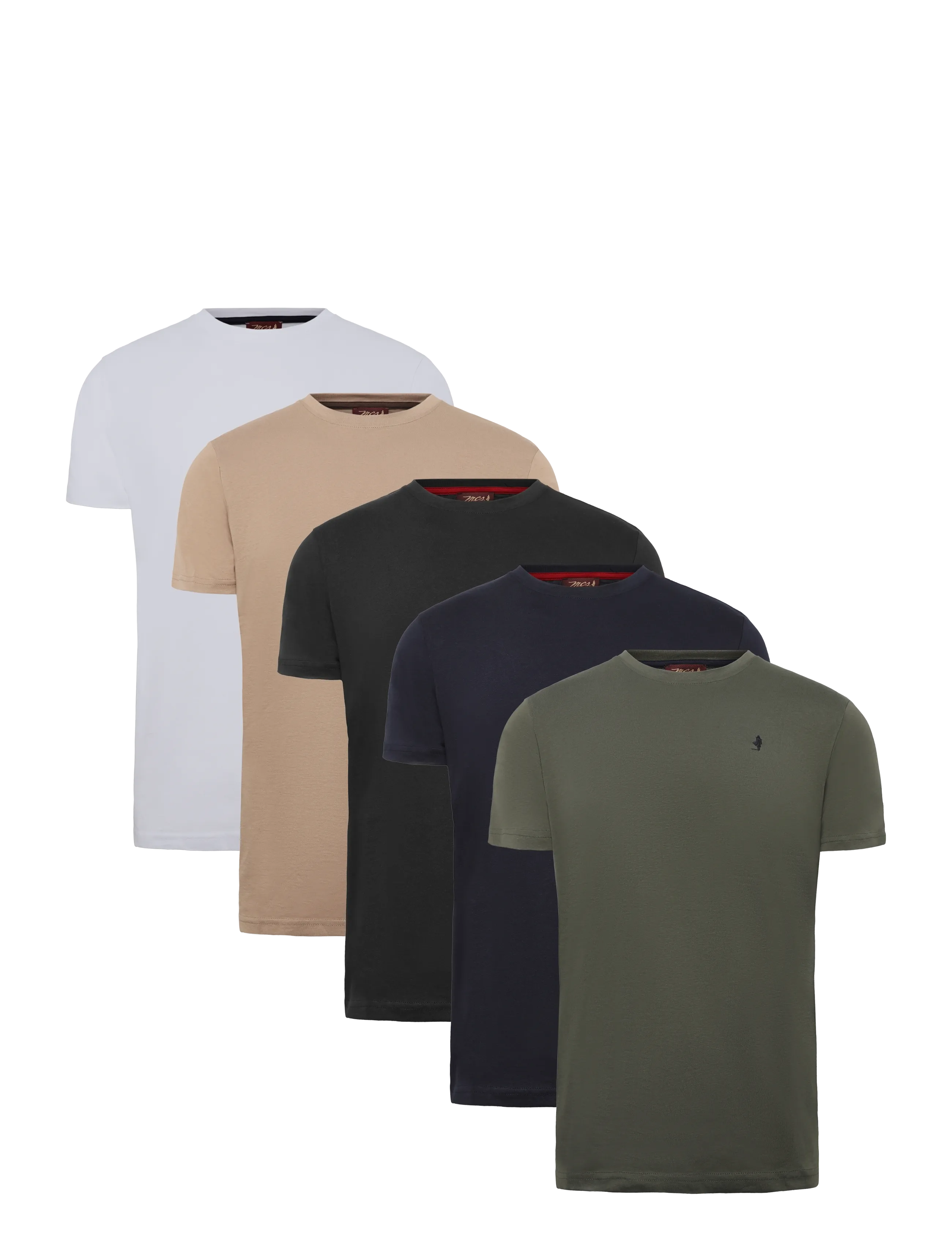 MCS MCTEXAS TEE 5PK O-NECK JRS - Sommerschnäppchen - DARKSAP/TAPS/WHI/BEETLE/SMINK / black