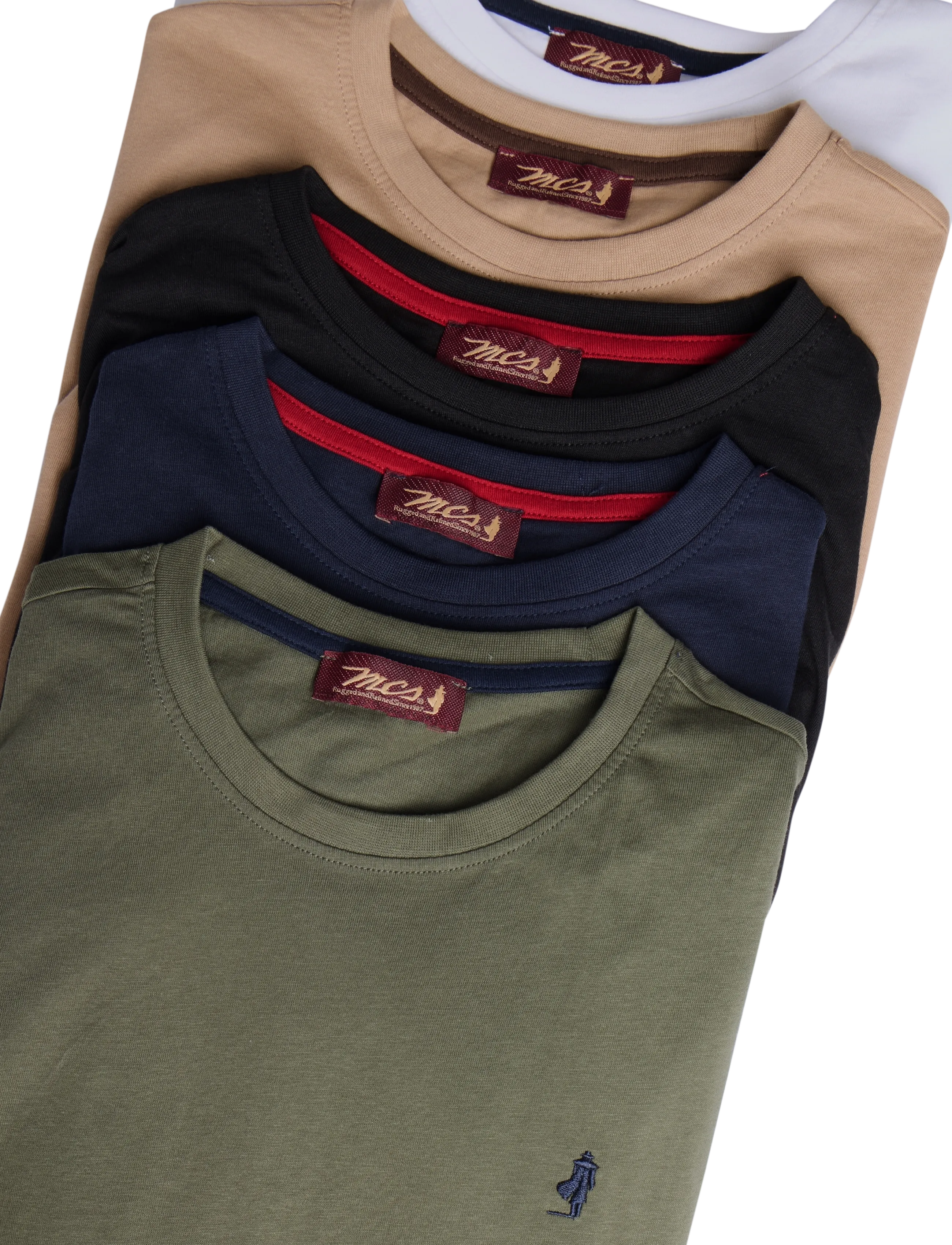 MCS - MCTEXAS TEE 5PK O-NECK JRS - t-shirts - darksap/taps/whi/beetle/smink - 2