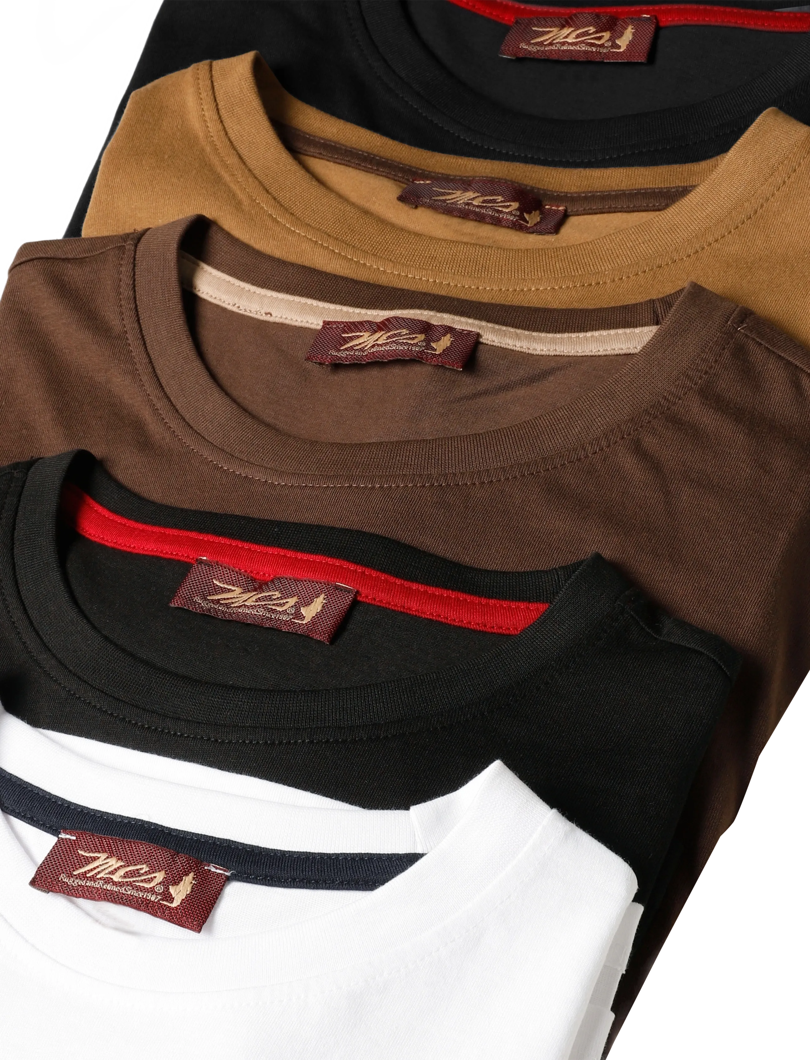 MCS - MCTEXAS TEE 5PK O-NECK JRS - t-shirts - darks/taps/white/bracken/otter - 2