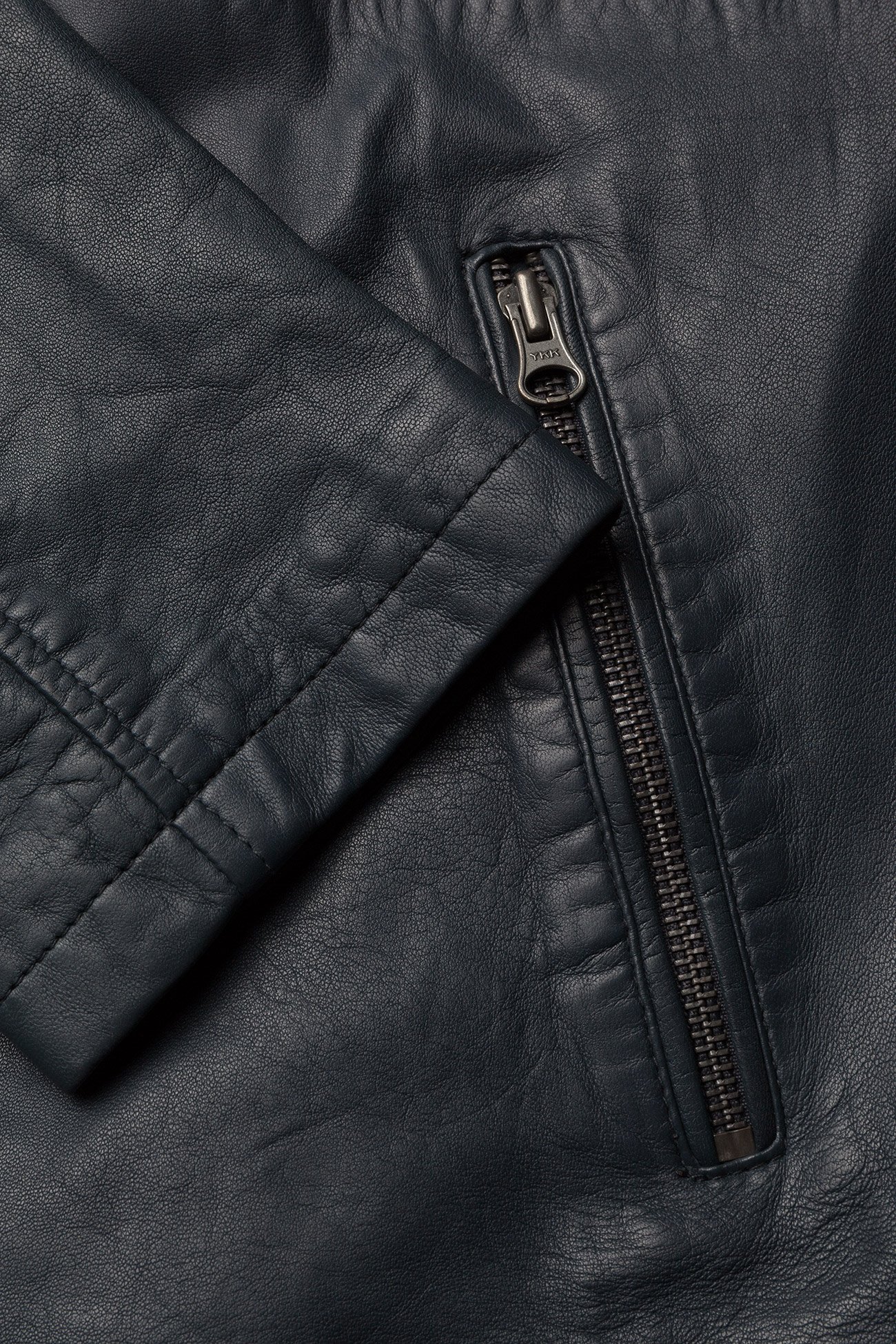 MDK - Pede leather jacket - navy - 3