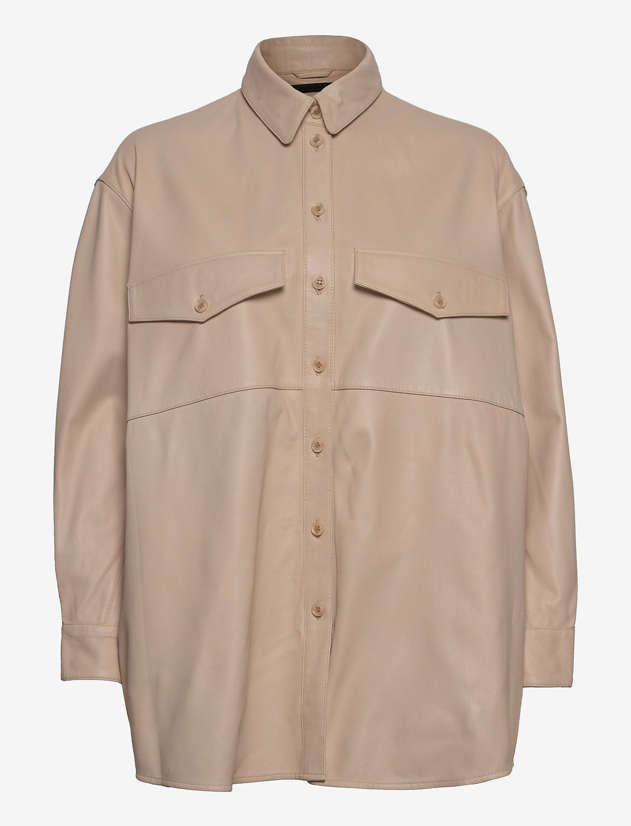 MDK / Munderingskompagniet - Agnes thin leather shirt - naisten - sand shell - 0