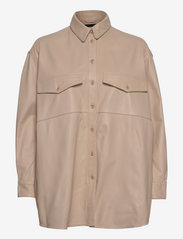 MDK / Munderingskompagniet - Agnes thin leather shirt - marškinių tipo švarkai - sand shell - 0