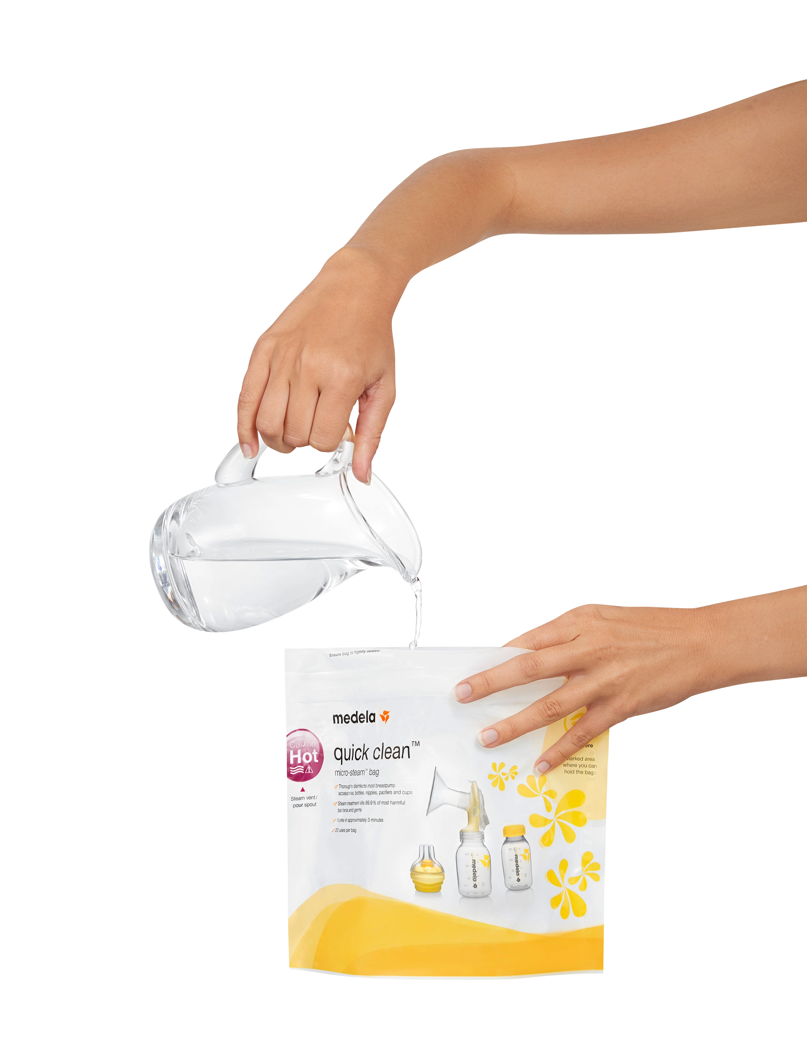 Medela Quick Clean Microwave Bags, Børn, Mikrobølgeovn Steriliseringspose, Hvid, Str: ONE SIZE