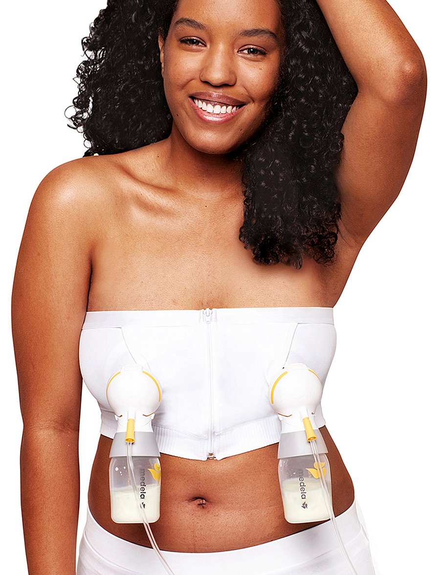 Medela - Hands-free pumpbustier, vit, L - amnings-bh:ar - white - 3