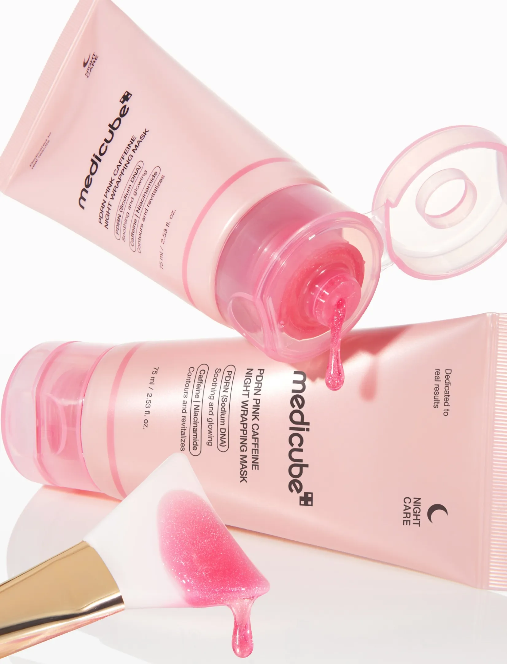 Medicube Medicube - Pdrn Pink Caffeine Night Wrapping Mask (75ml), 75 ml, Nude, Ansigtsmasker > Fugtgivende Maske, Dame