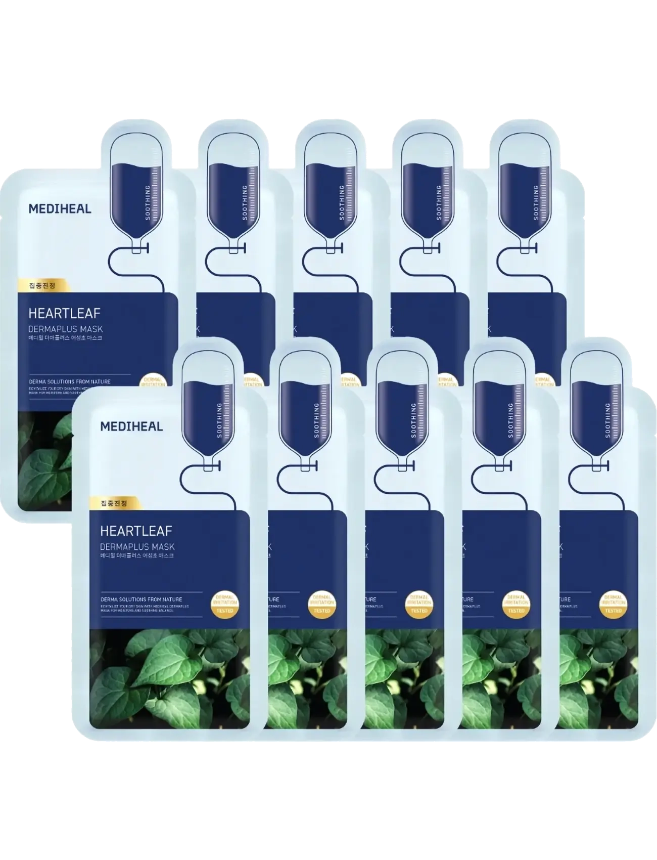 Mediheal - Dermaplus Heartleaf Mask (10Pcs.), Sheetmaske, Nude, Str: 10 PCS