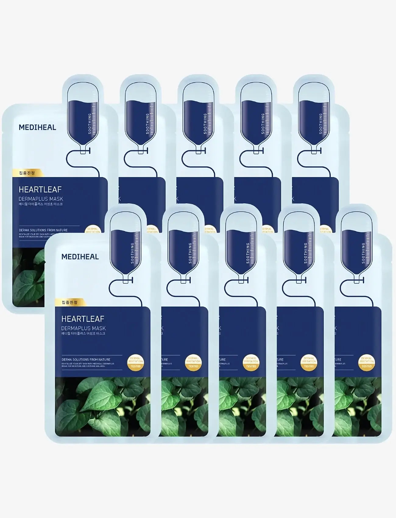 Mediheal - Mediheal - Dermaplus Heartleaf Mask (10pcs.) - sheet masks - clear - 1