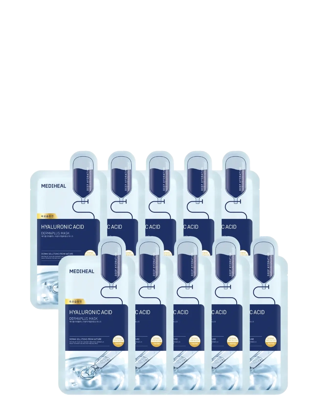 Mediheal - Dermaplus Low Molecular Hyaluronic Acid Mask (10Pcs.), Sheetmaske, Nude, Str: 10 PCS